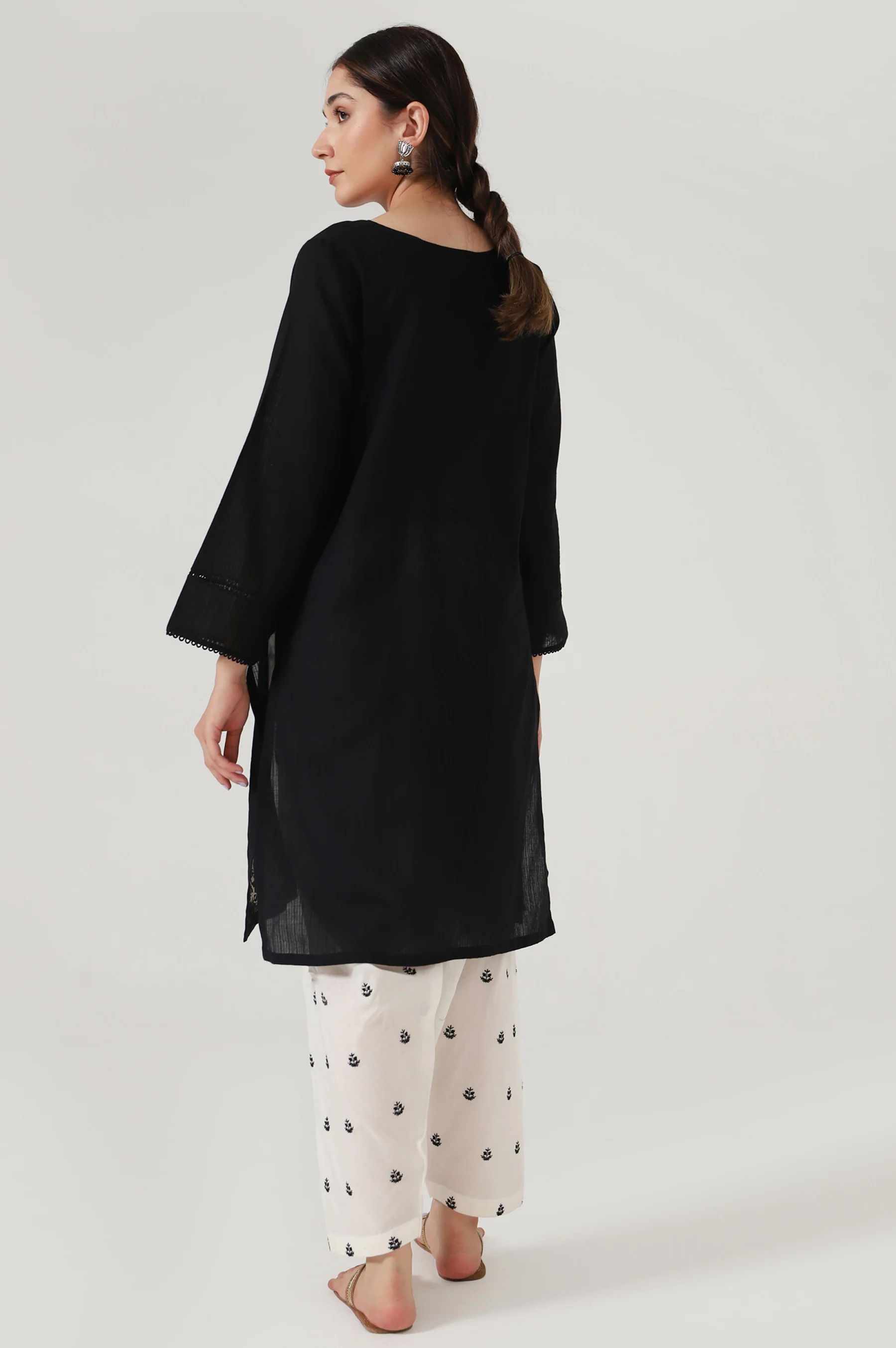 Stitched 1 Piece Embroidered Doria Shirt - Image 2
