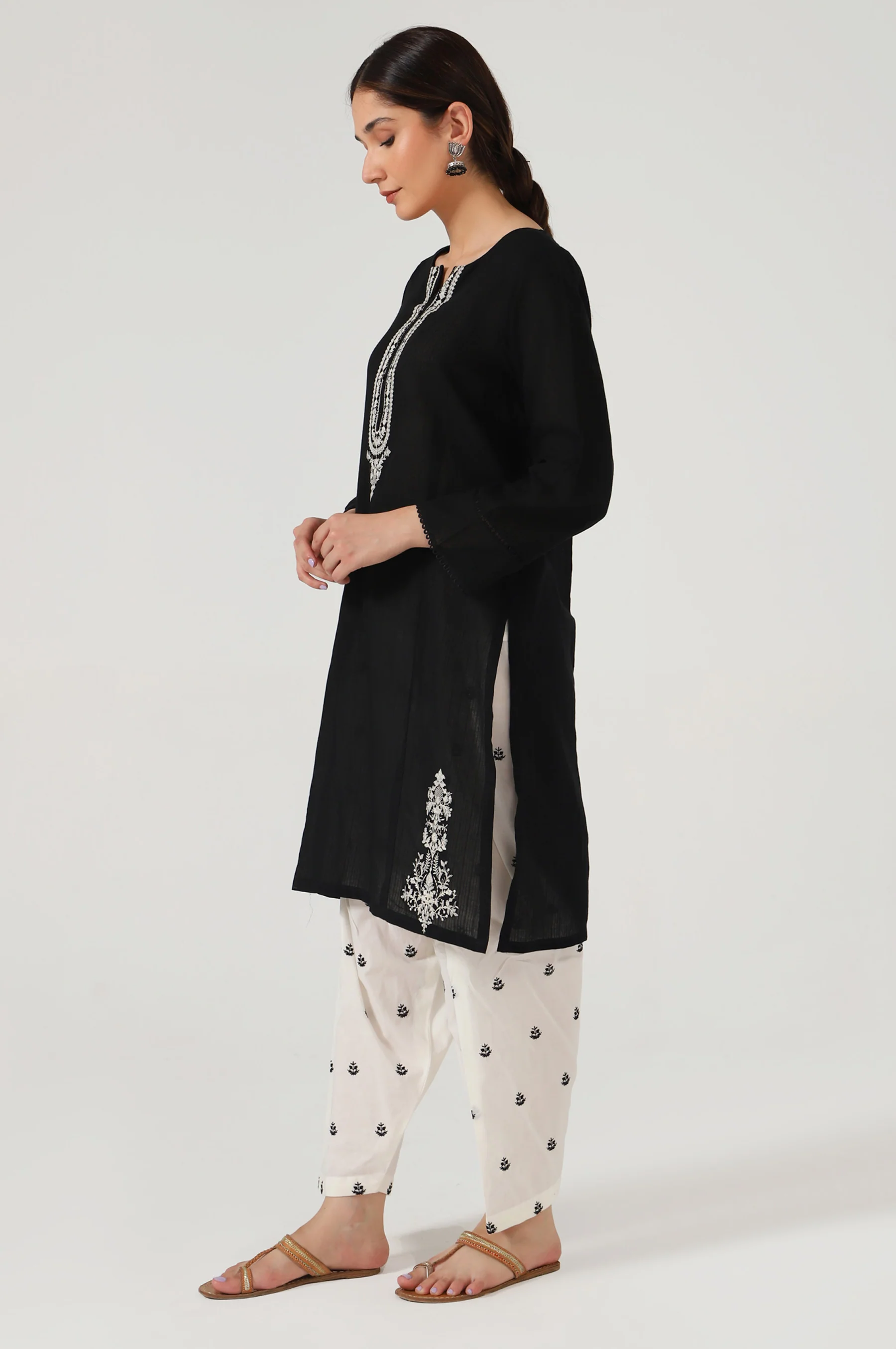 Stitched 1 Piece Embroidered Doria Shirt - Image 4