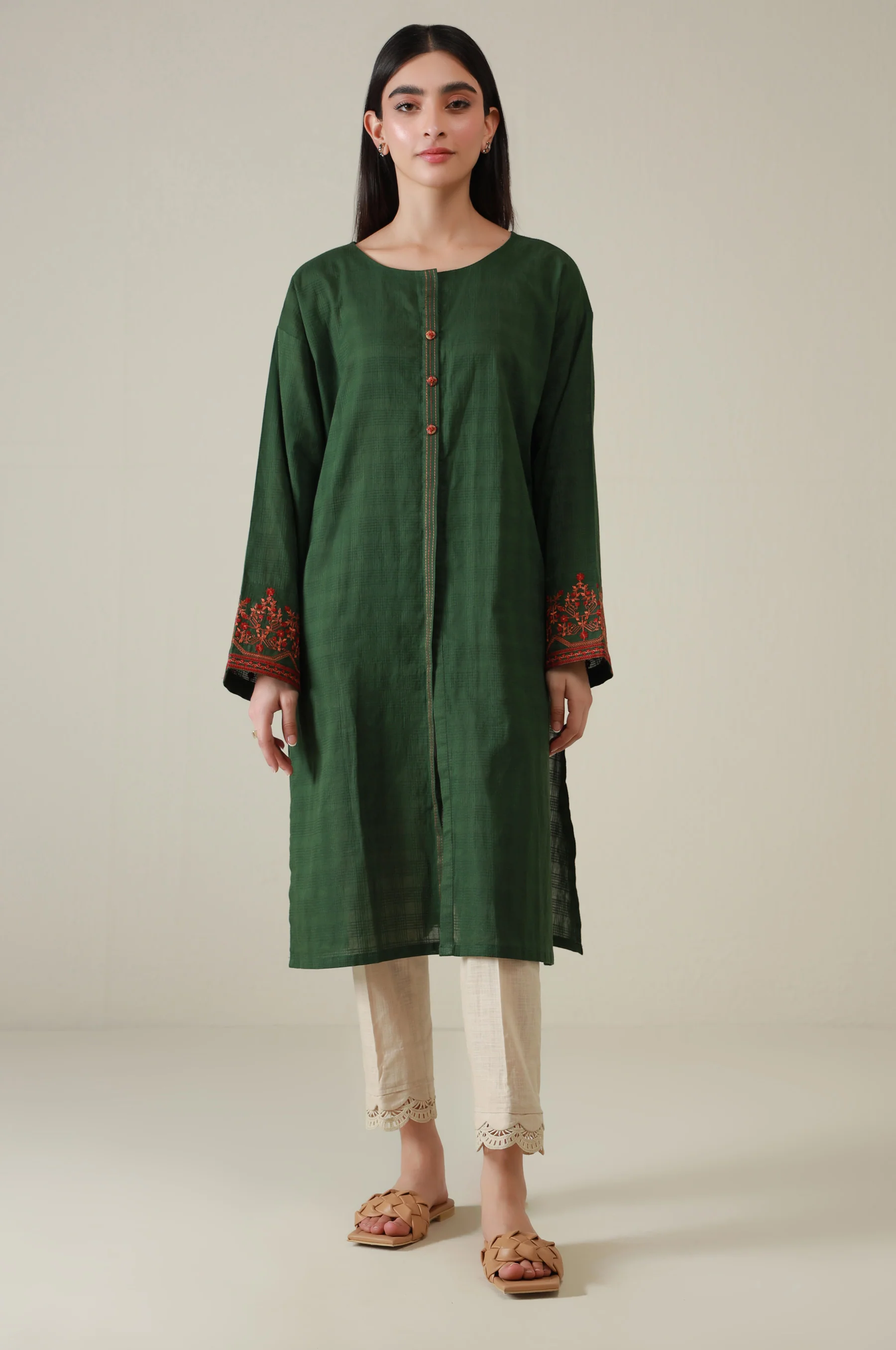 Stitched 1 Piece Embroidered Doria Shirt