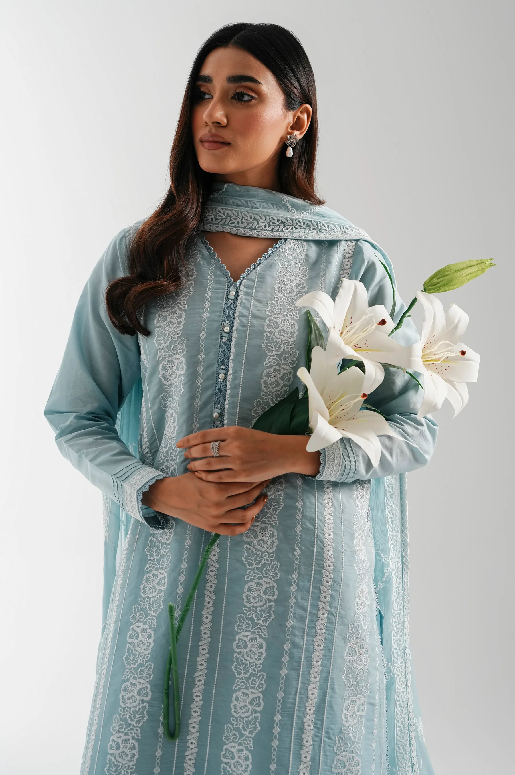 EMBROIDERED CHIKANKARI STITCHED DUPATTA (FACTORY E-OUTLET) - Image 4