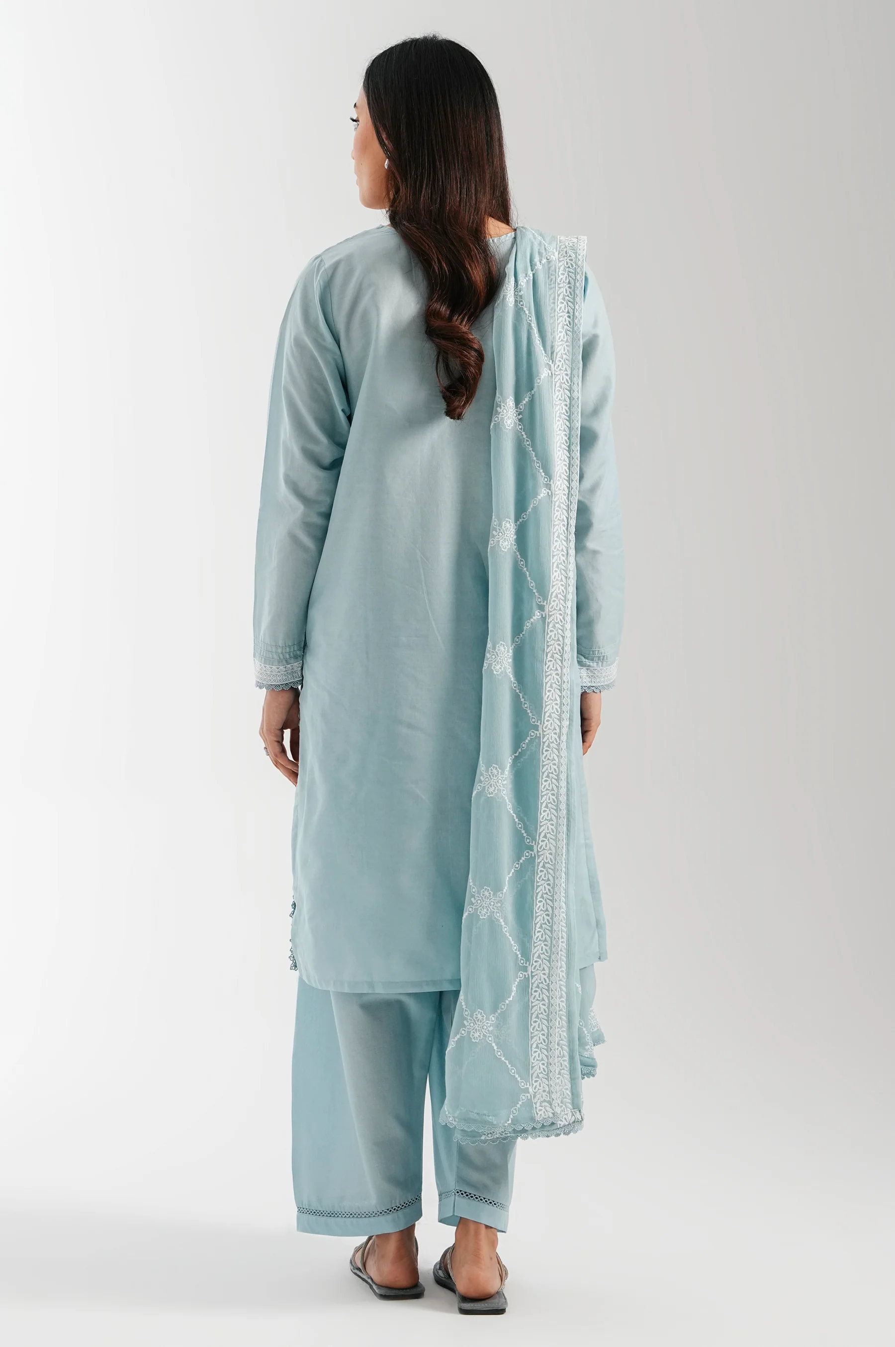EMBROIDERED CHIKANKARI STITCHED DUPATTA (FACTORY E-OUTLET) - Image 6
