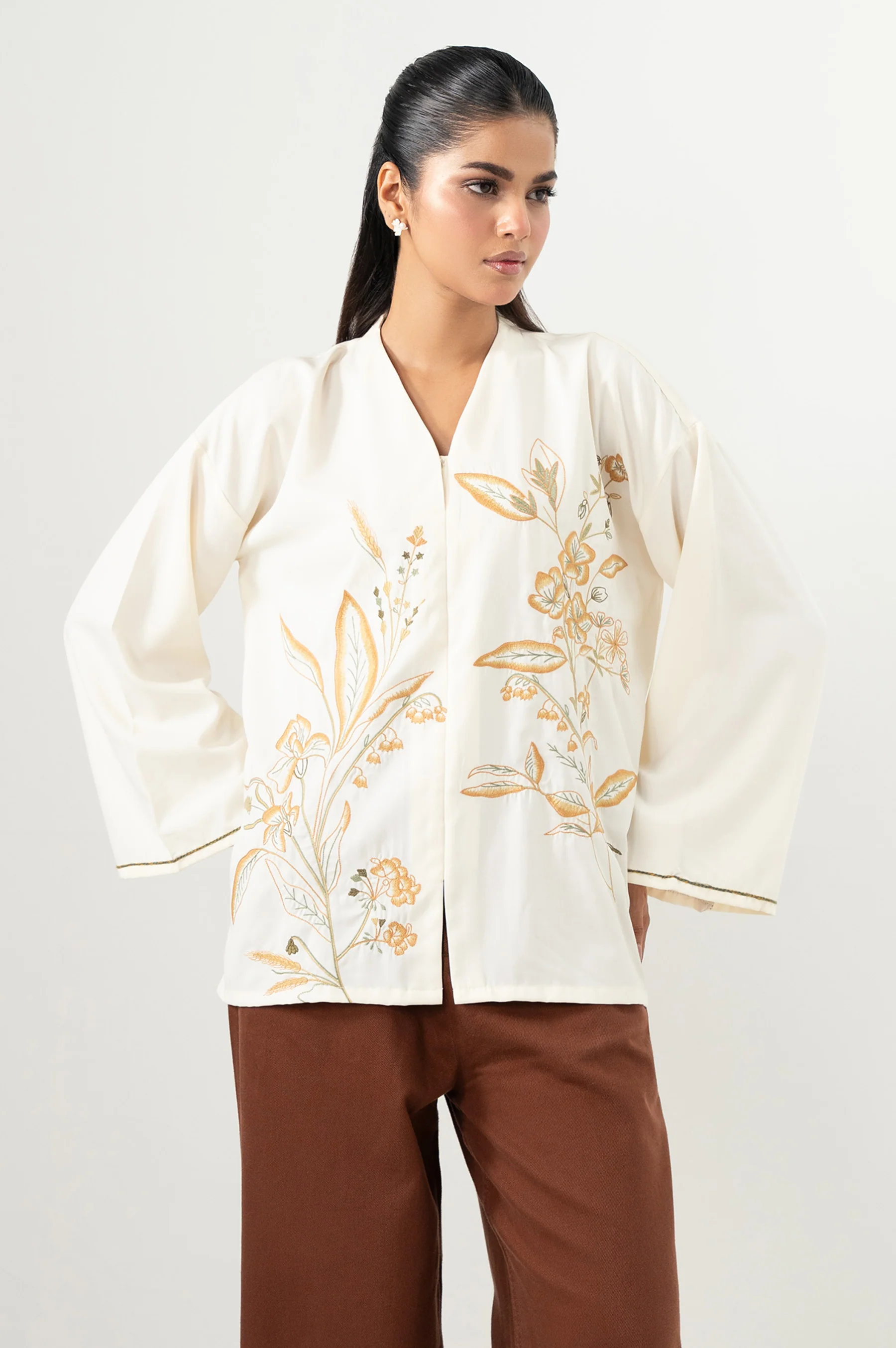 Stitched 1 Piece Embroidered Fabron Top - Image 3