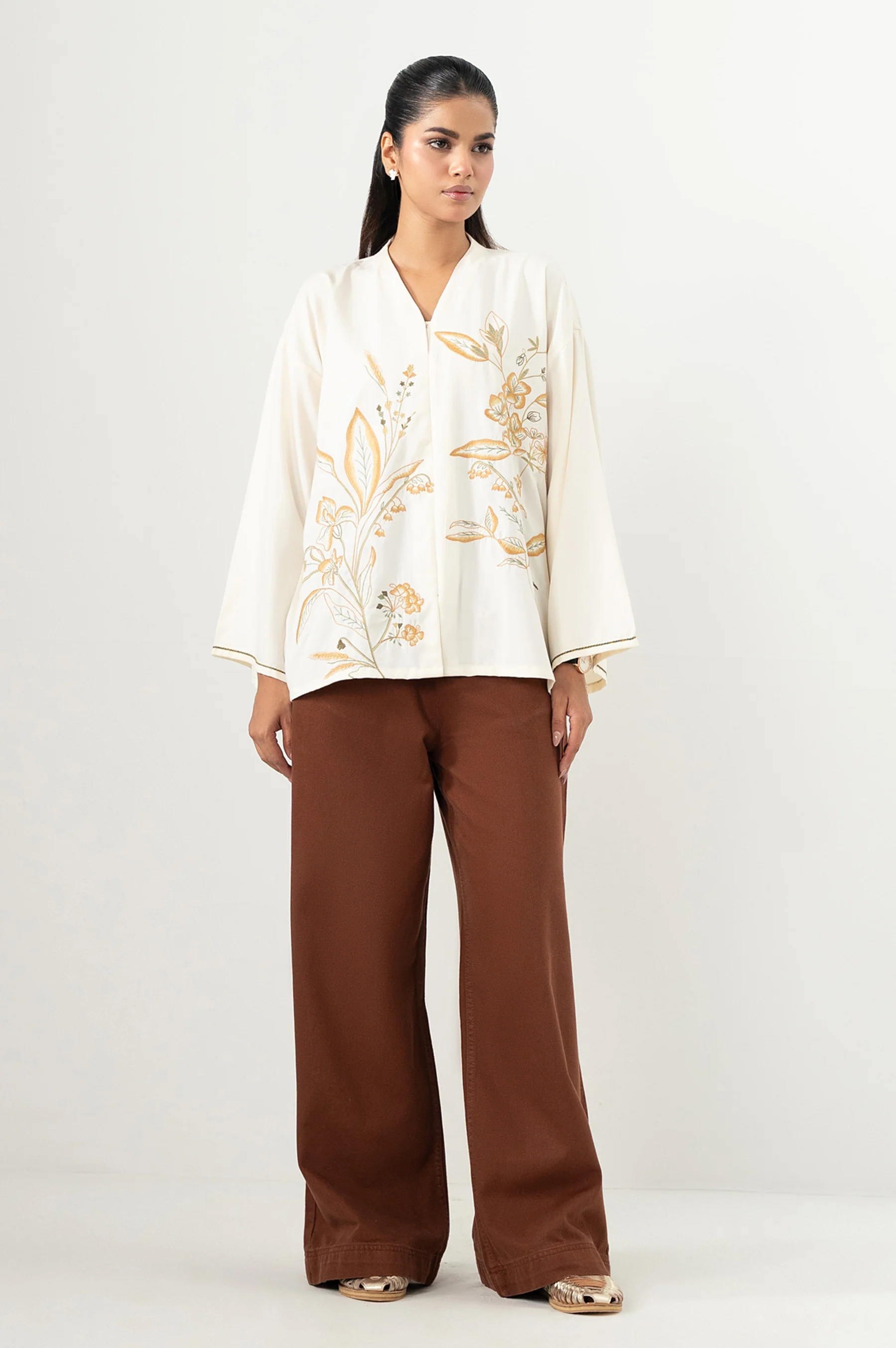 Stitched 1 Piece Embroidered Fabron Top - Image 4