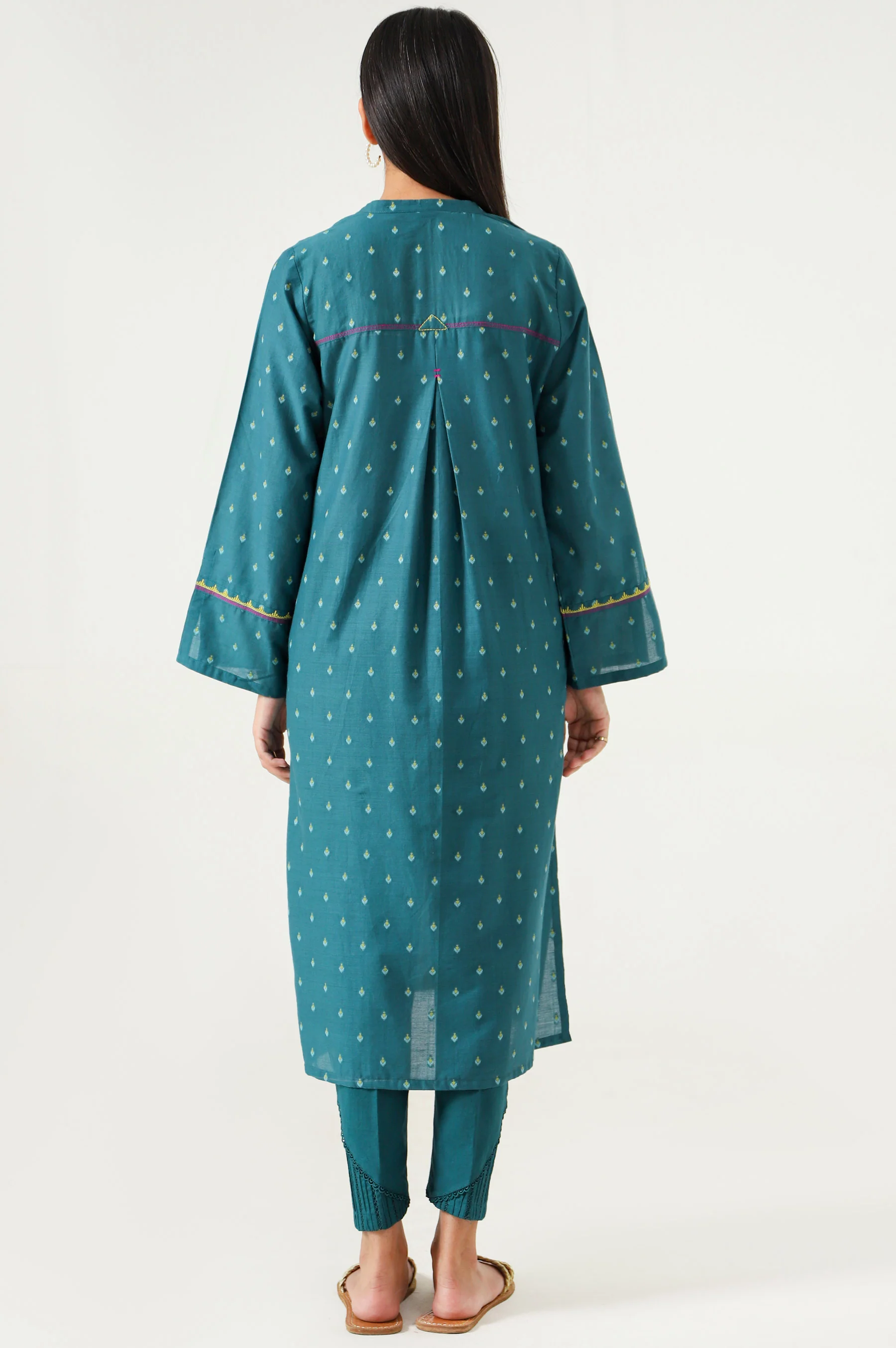 Stitched 1 Piece Embroidered Jacquard Shirt - Image 3