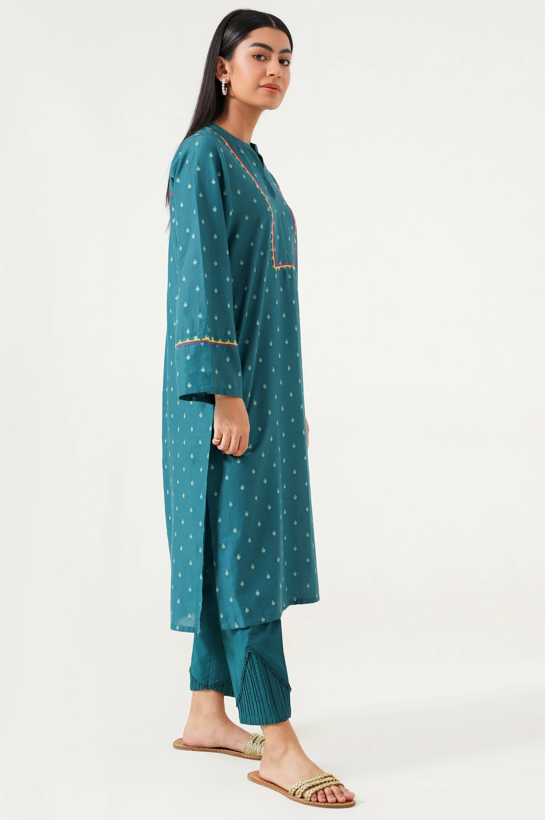Stitched 1 Piece Embroidered Jacquard Shirt - Image 4