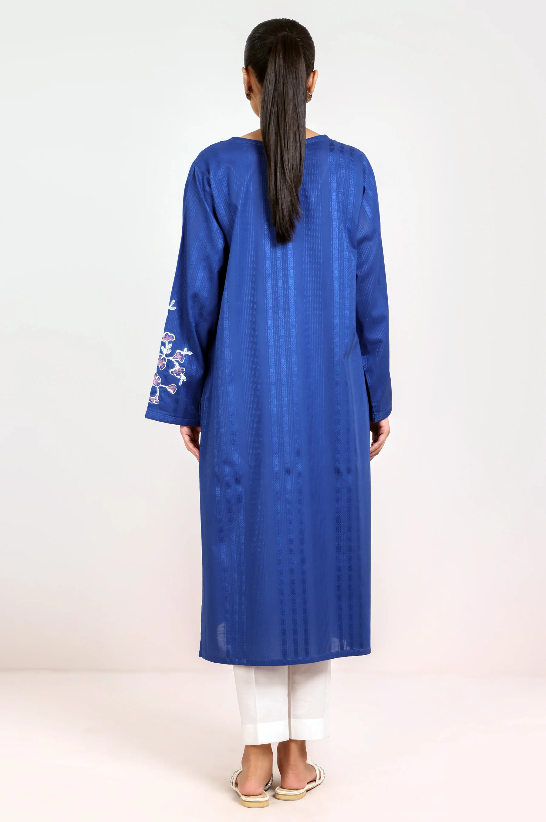 Stitched 1 Piece Embroidered Jacquard Shirt - Image 5