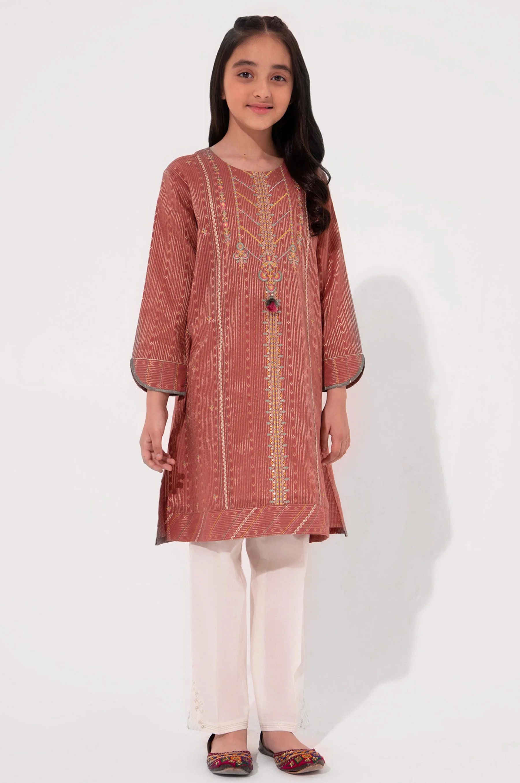 Stitched 1 Piece Embroidered Jacquard Shirt - Image 4