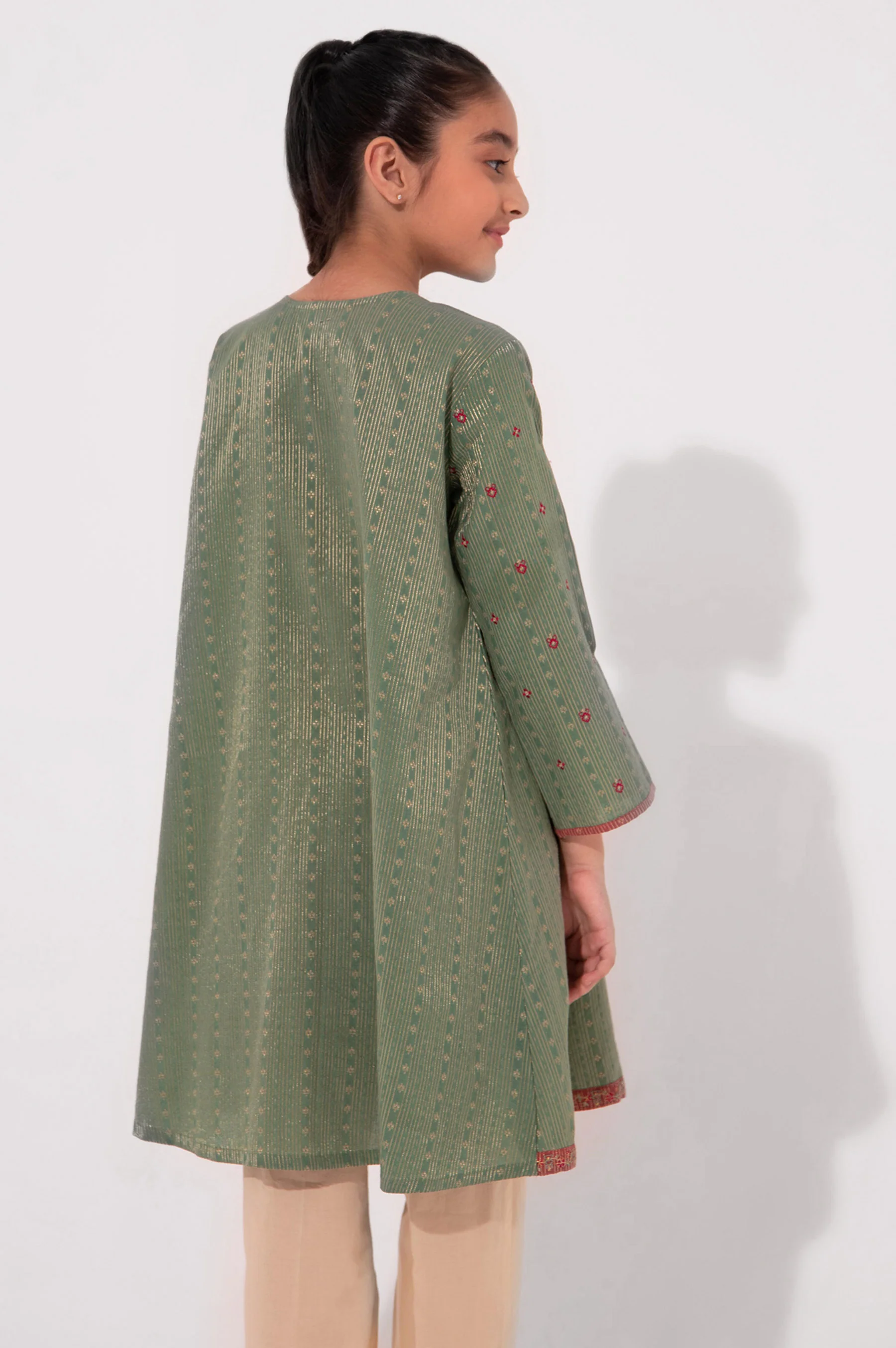 Stitched 1 Piece Embroidered Jacquard Shirt - Image 4