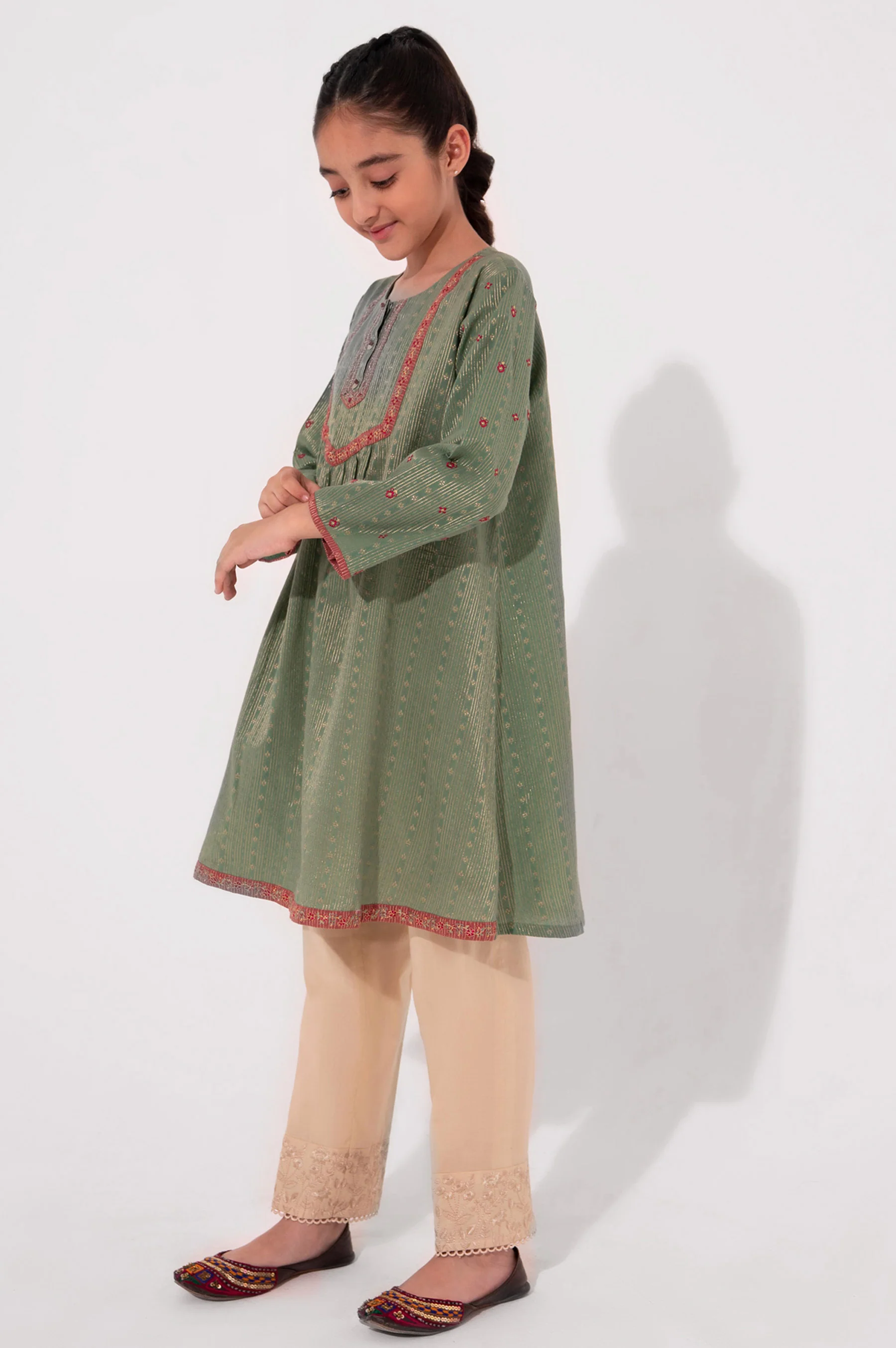 Stitched 1 Piece Embroidered Jacquard Shirt - Image 6