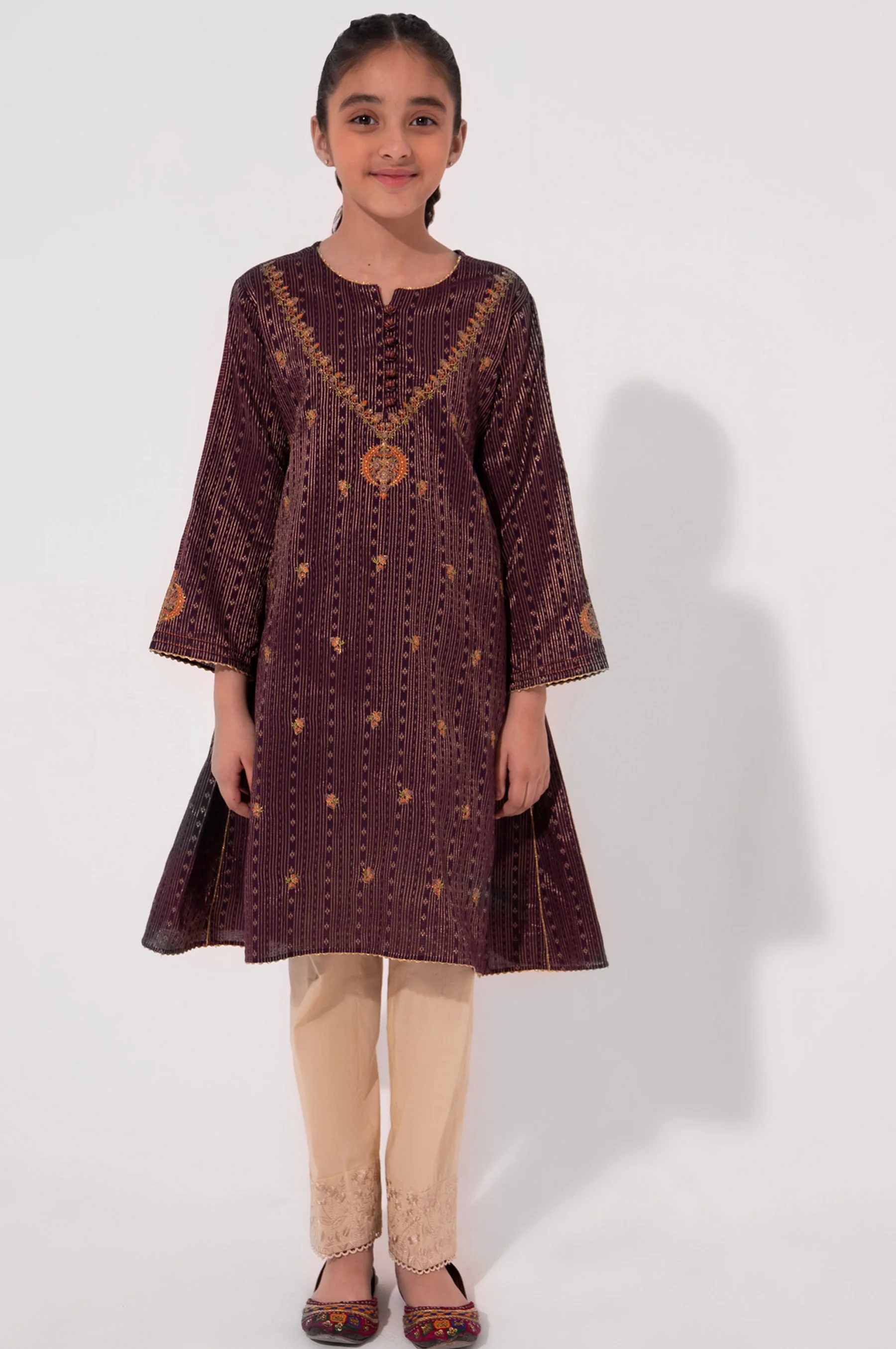 Stitched 1 Piece Embroidered Jacquard Shirt