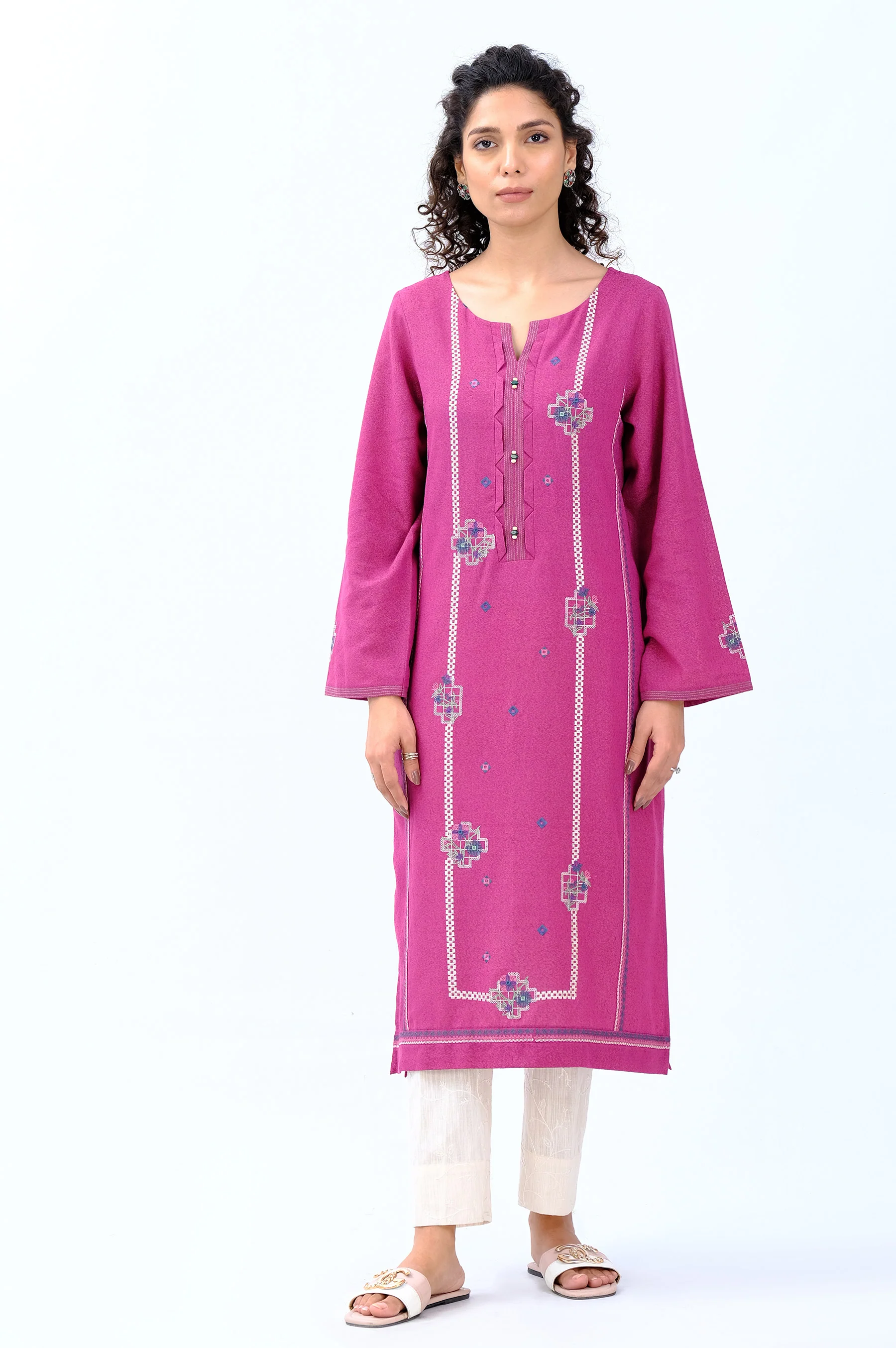 Stitched 1 Piece Embroidered karandi Shirt - Image 2
