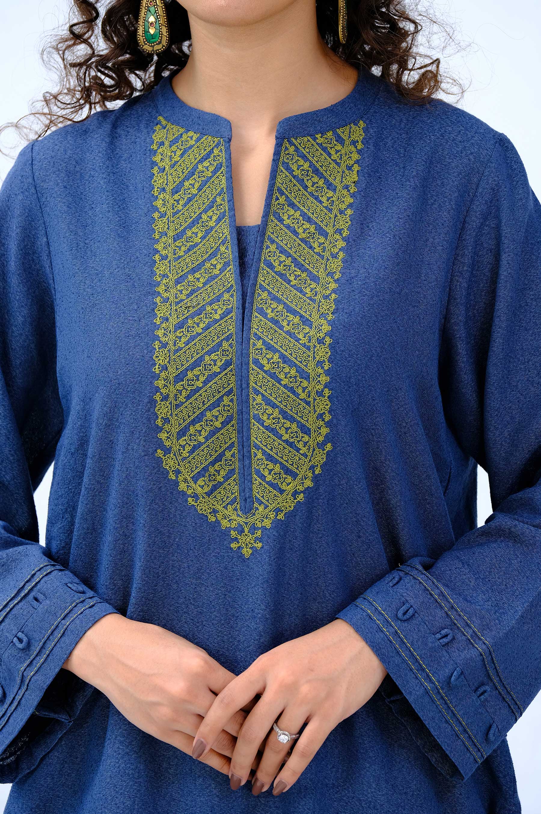 Stitched 1 Piece Embroidered karandi Shirt - Image 6