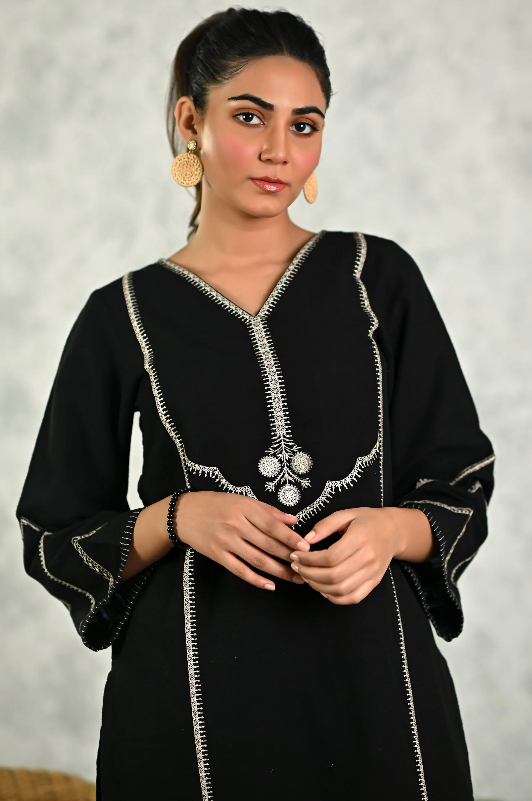 Stitched 1 Piece Embroidered Khaddar Top - Image 2