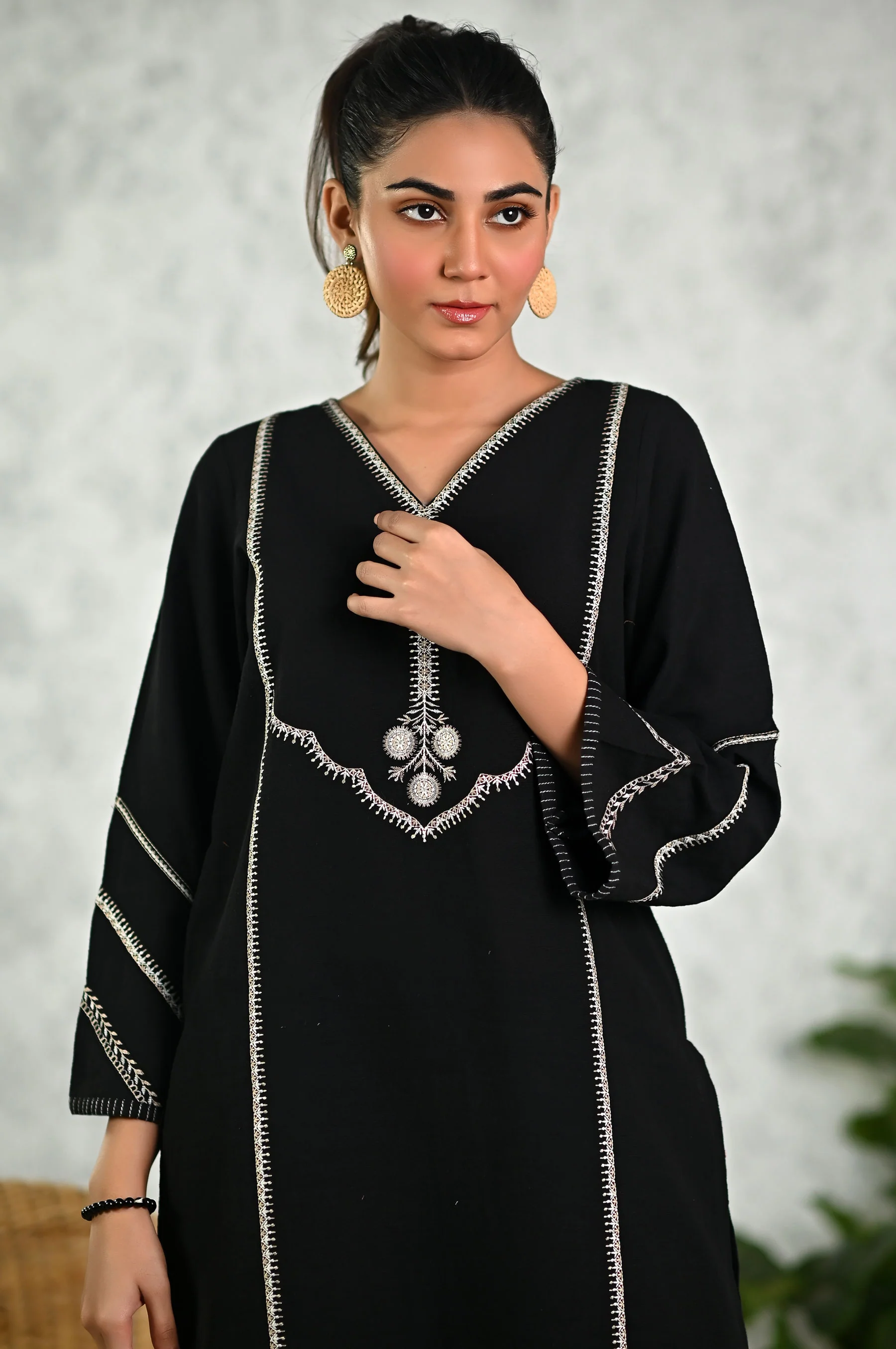 Stitched 1 Piece Embroidered Khaddar Top - Image 5