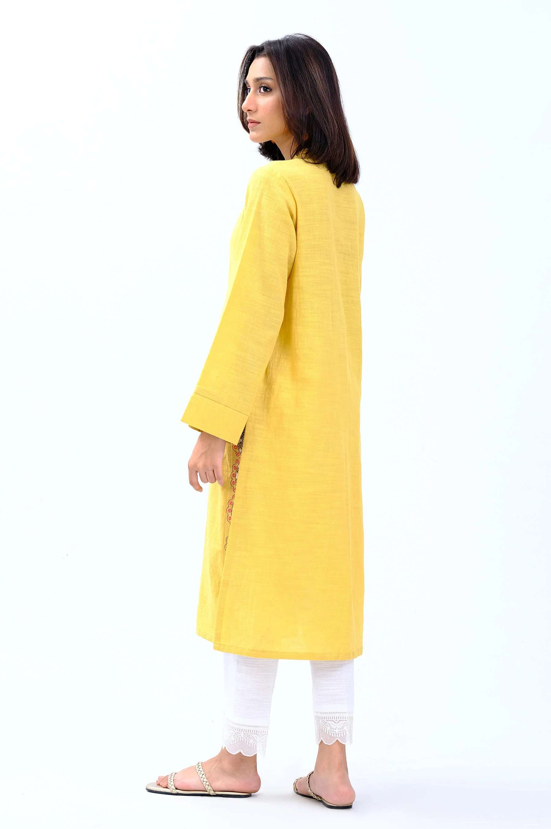 Stitched 1 Piece Embroidered Khaddar Shirt - Image 3