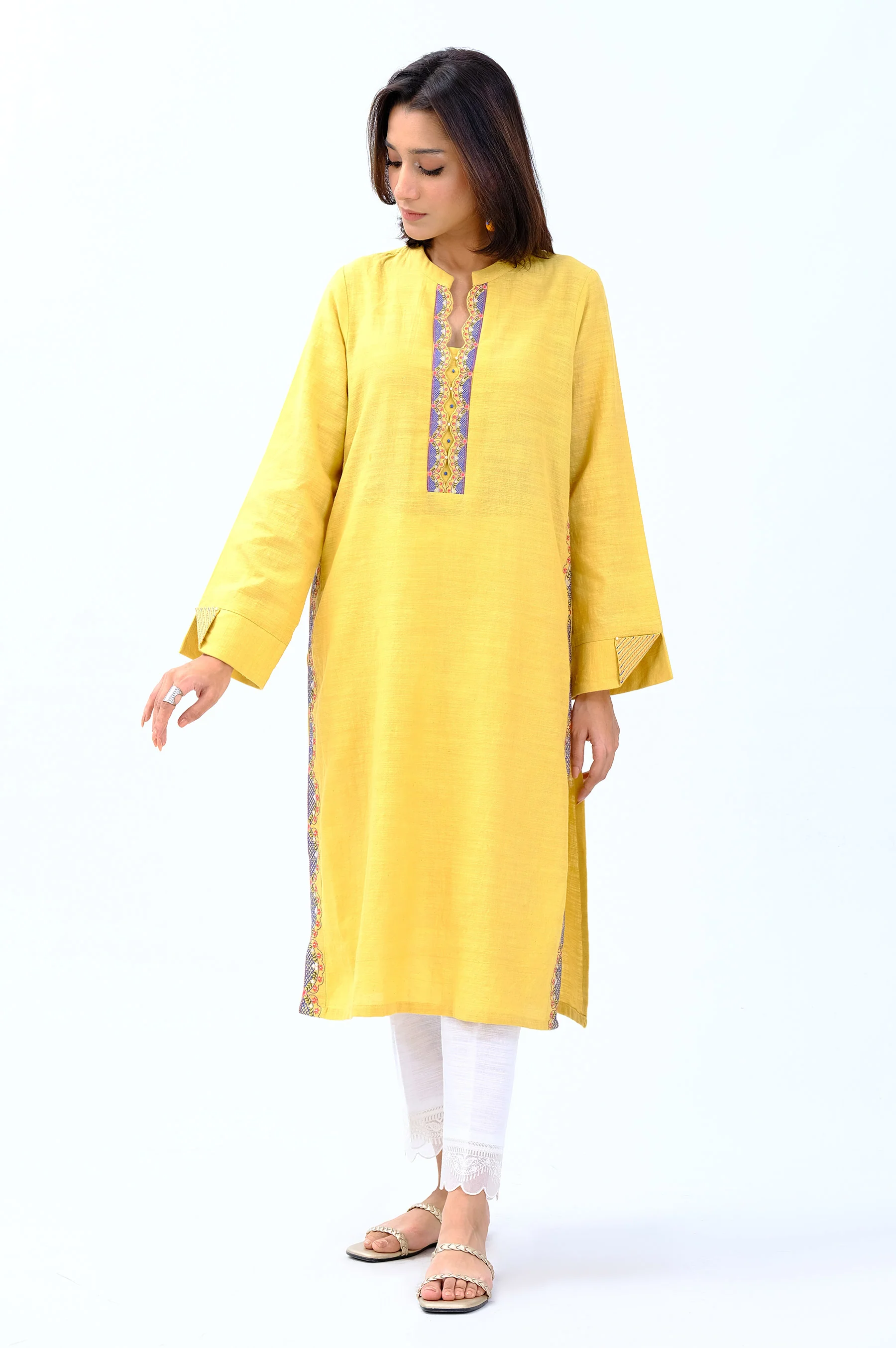 Stitched 1 Piece Embroidered Khaddar Shirt - Image 5