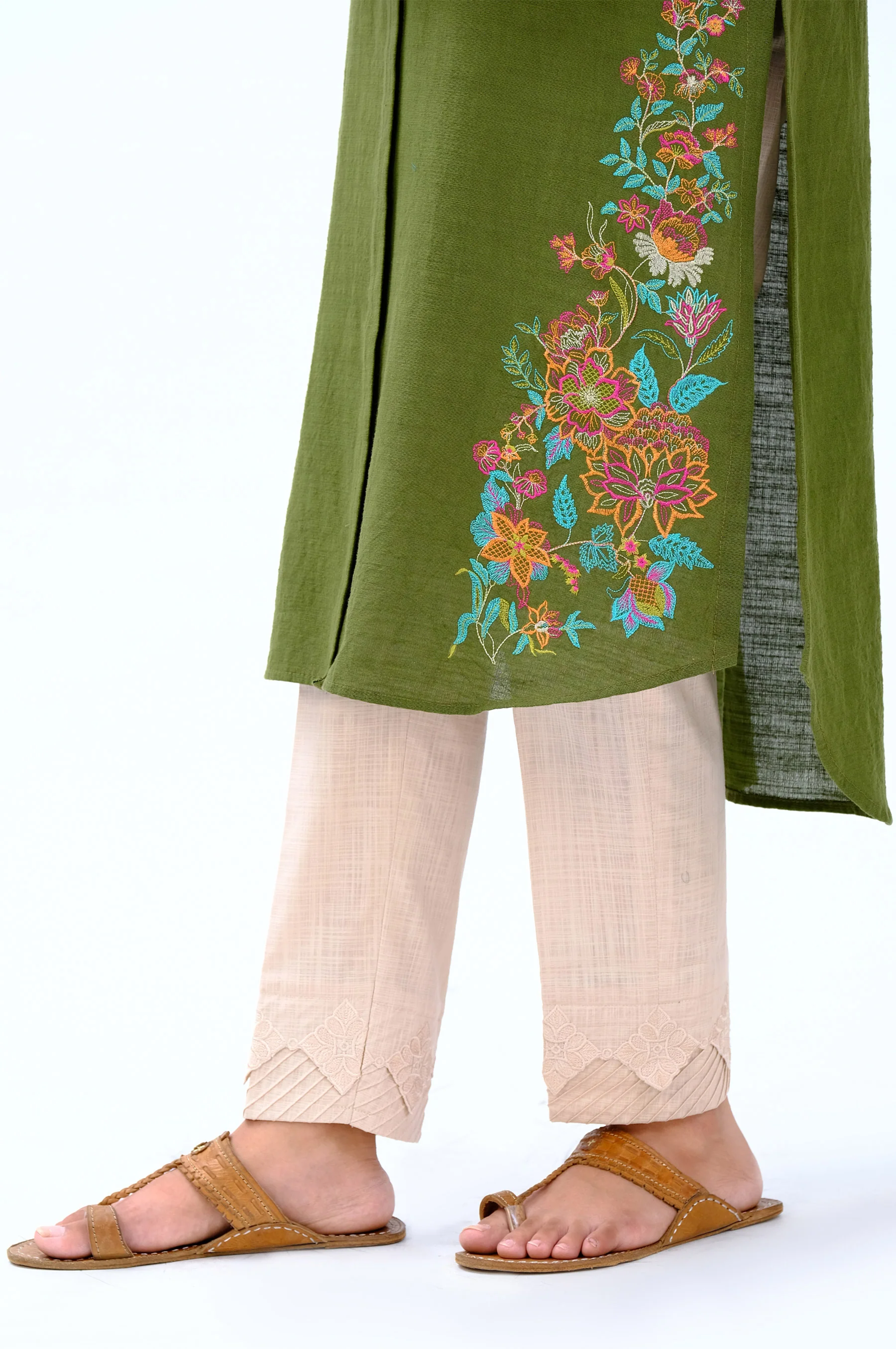Stitched 1 Piece Embroidered Khaddar Shirt - Image 5