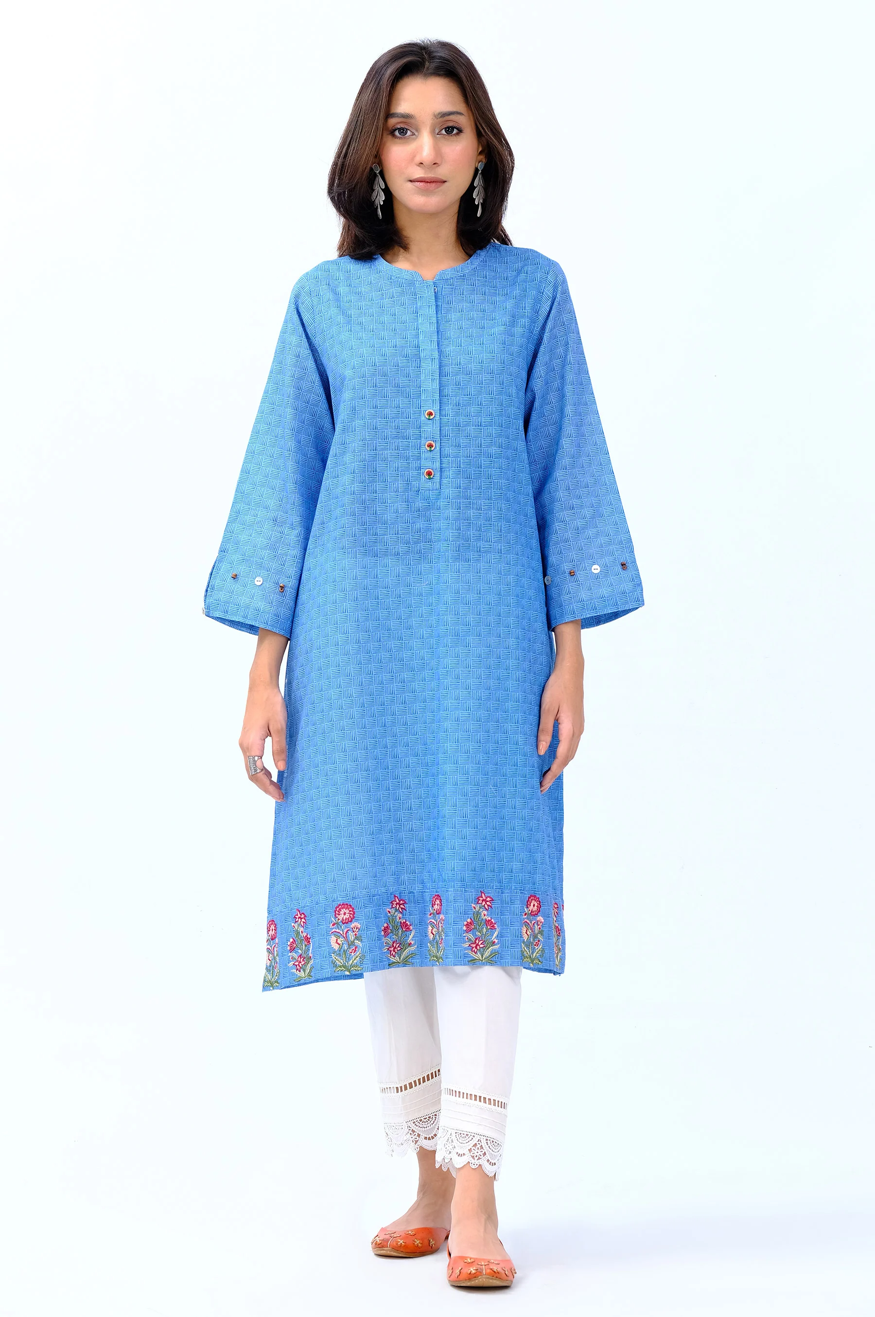 Stitched 1 Piece Embroidered Khaddar Shirt - Image 2