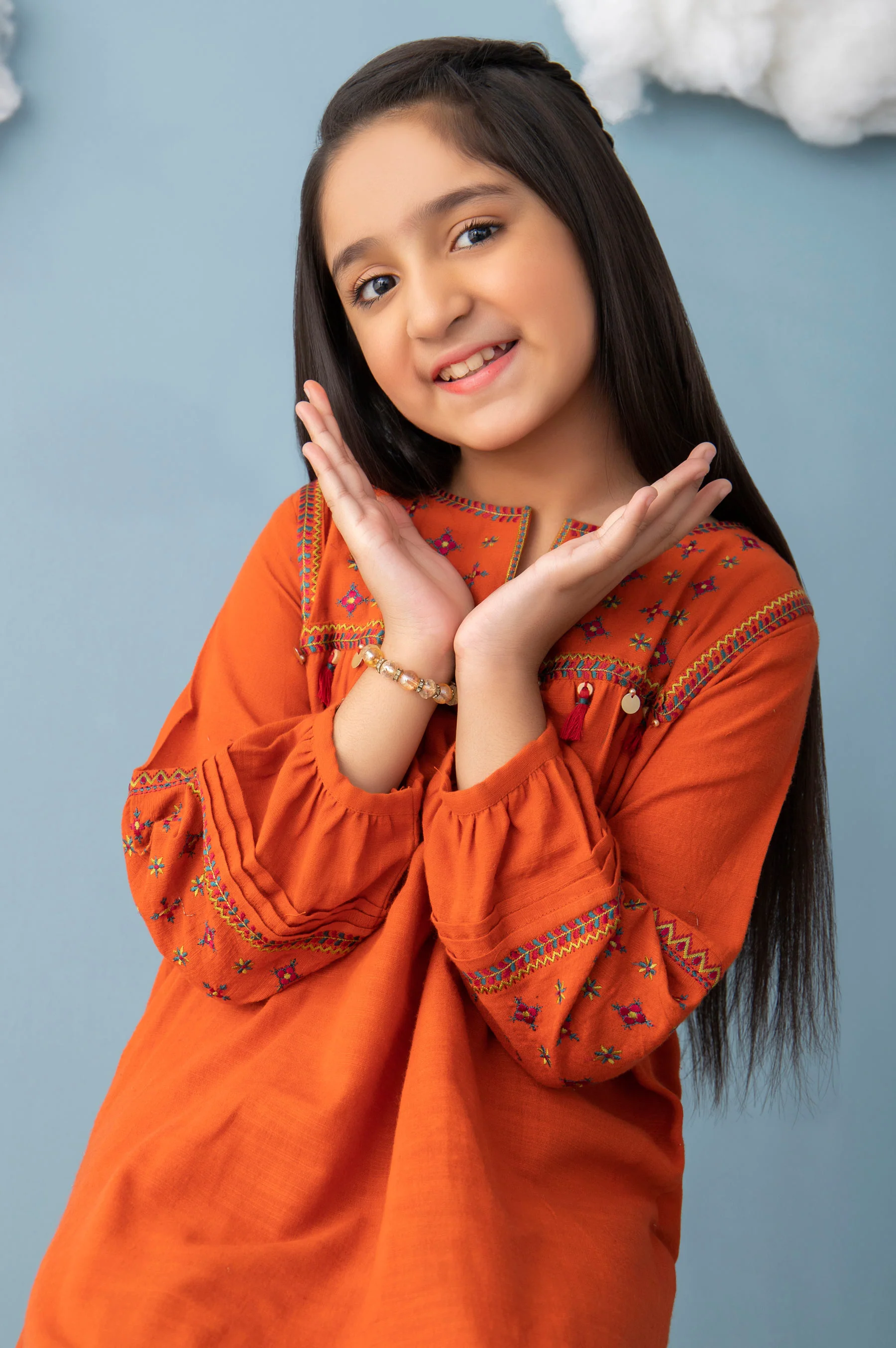Stitched 1 Piece Embroidered Khaddar Junior Shirt - Image 5
