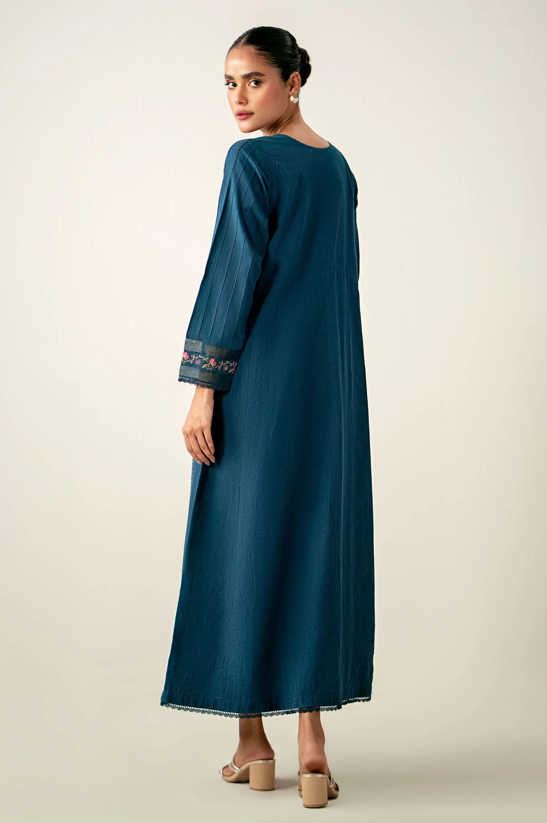Stitched 1 Piece Embroidered Cambric Shirt - Image 5
