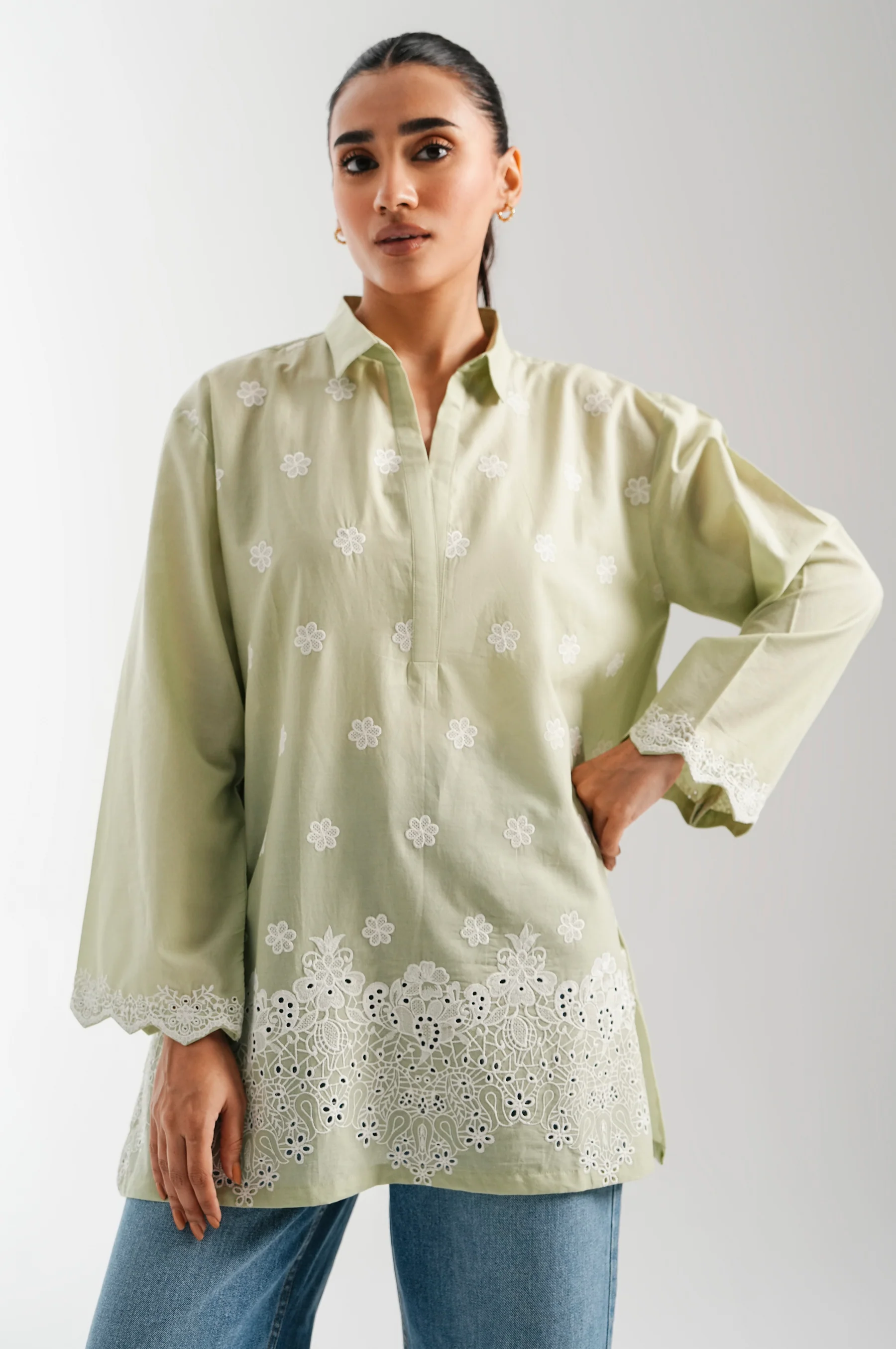 STITCHED CHIKANKARI TOP - Image 2