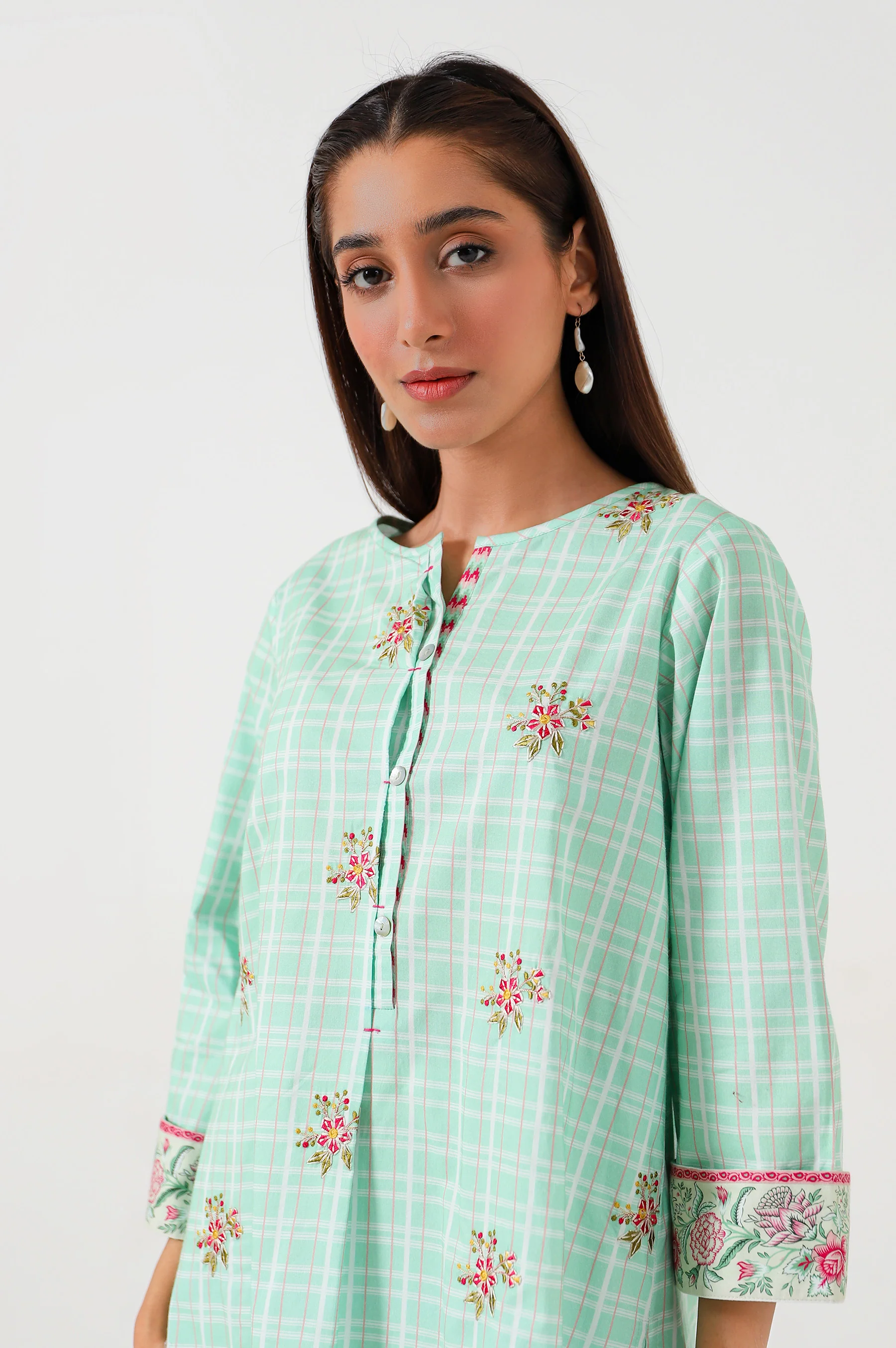 Stitched 1 Piece Embroidered Lawn Shirt - Image 3