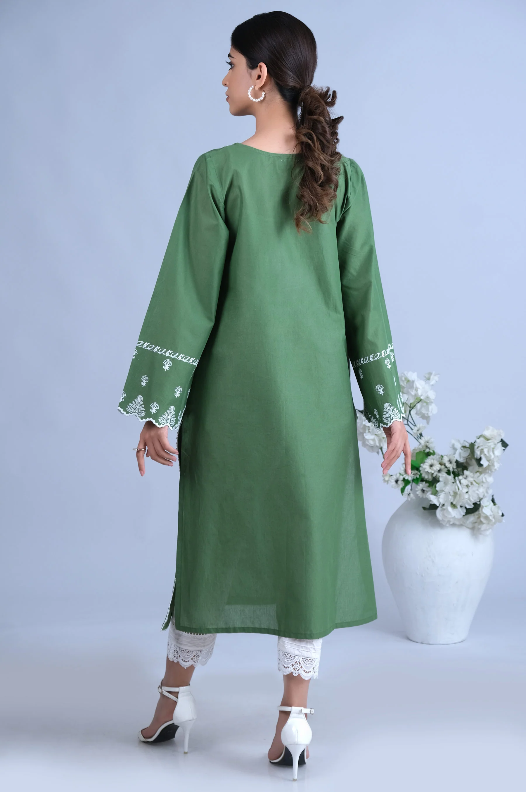 Stitched 1 Piece Embroidered Chikankari Shirt - Image 3