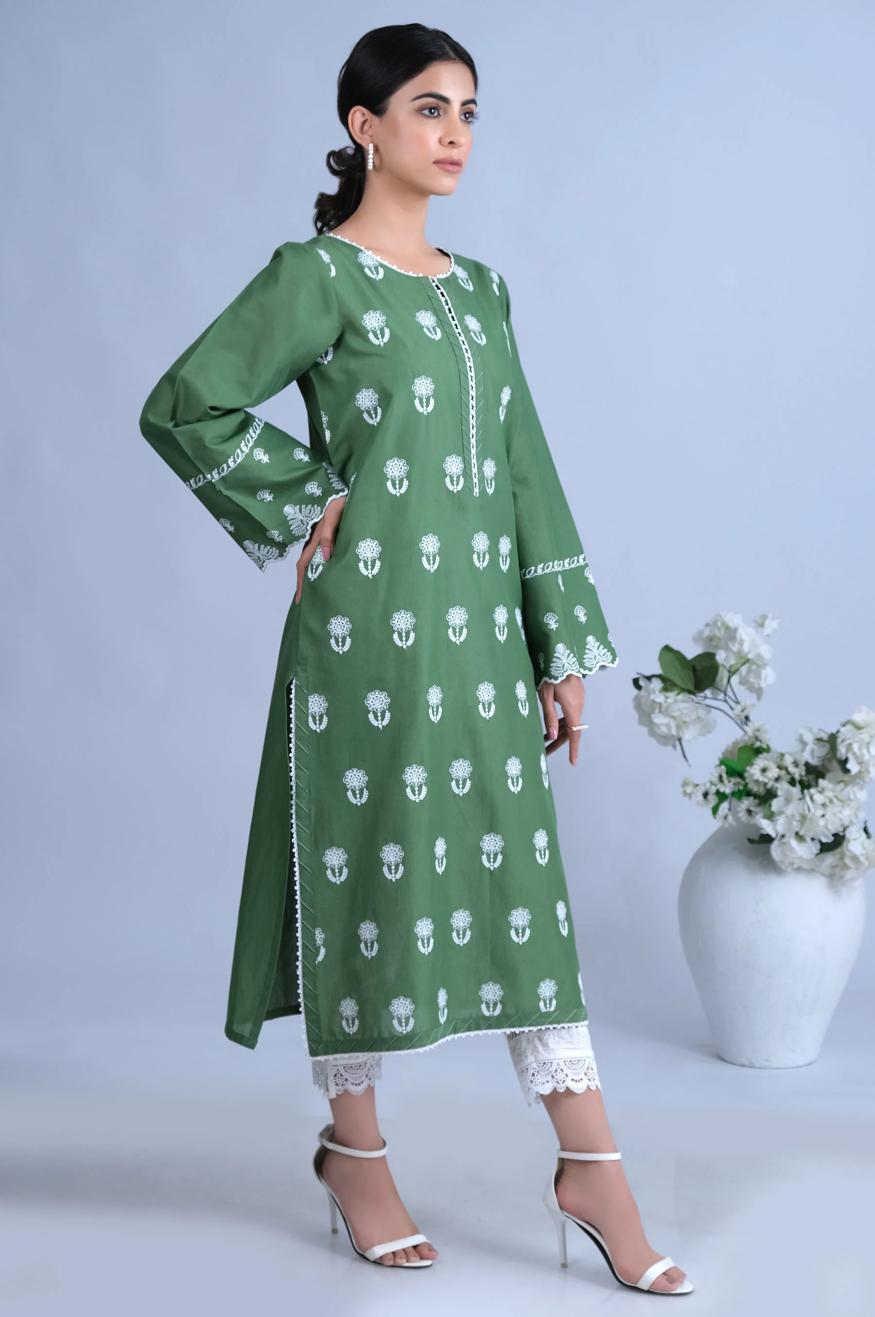Stitched 1 Piece Embroidered Chikankari Shirt - Image 4