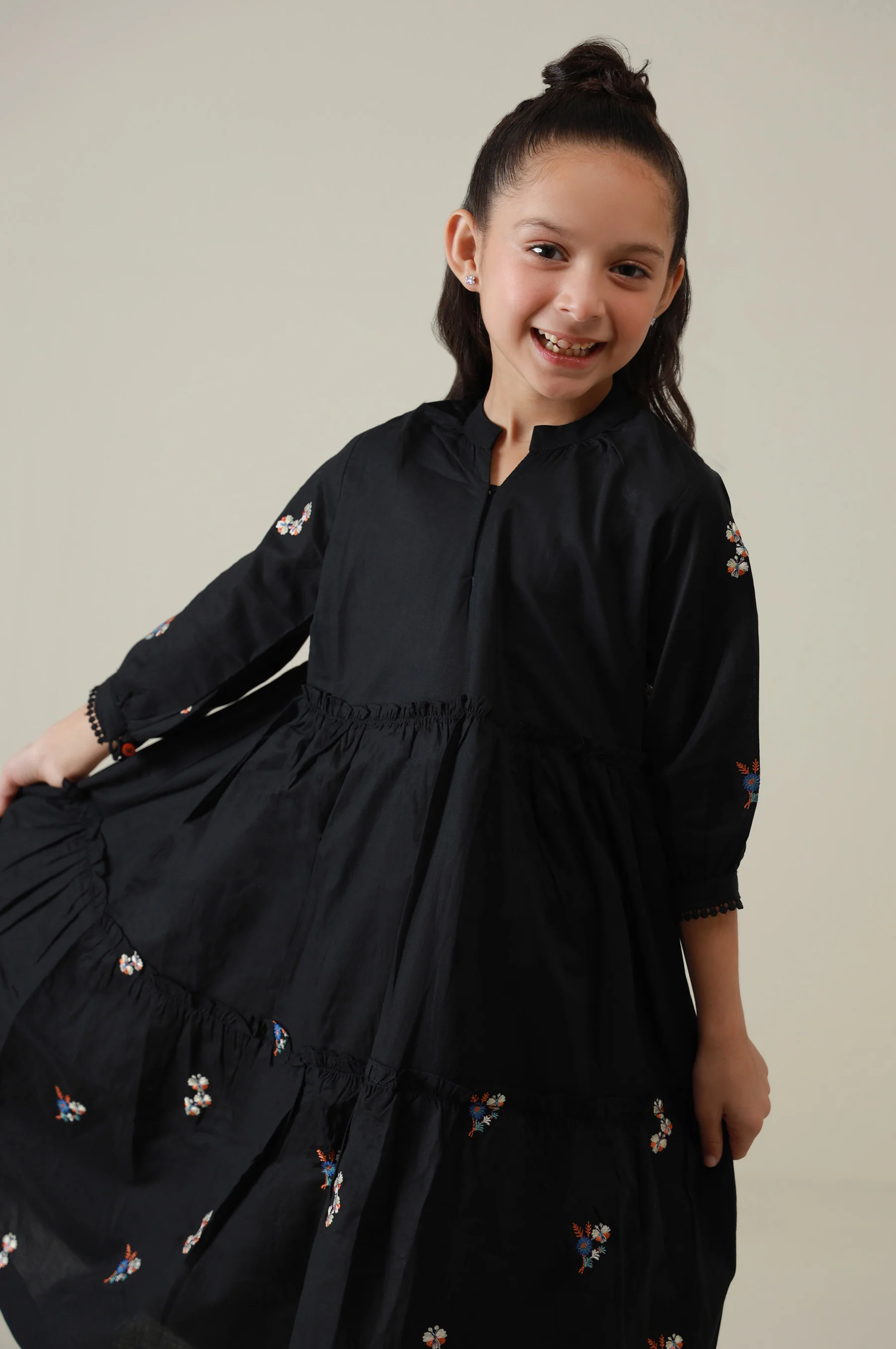 Stitched 1 Piece Embroidered Long Dress - Image 2