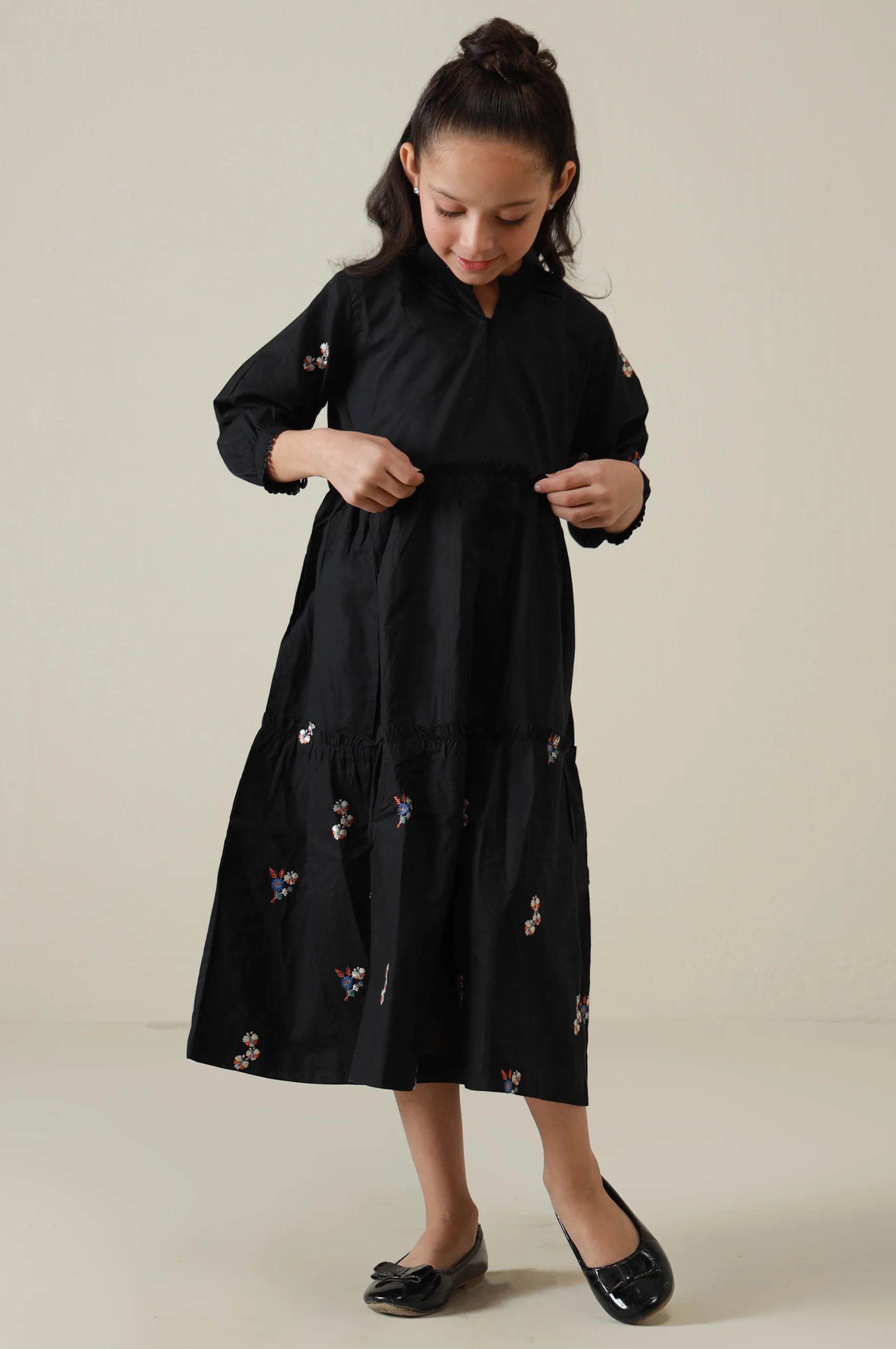 Stitched 1 Piece Embroidered Long Dress - Image 4