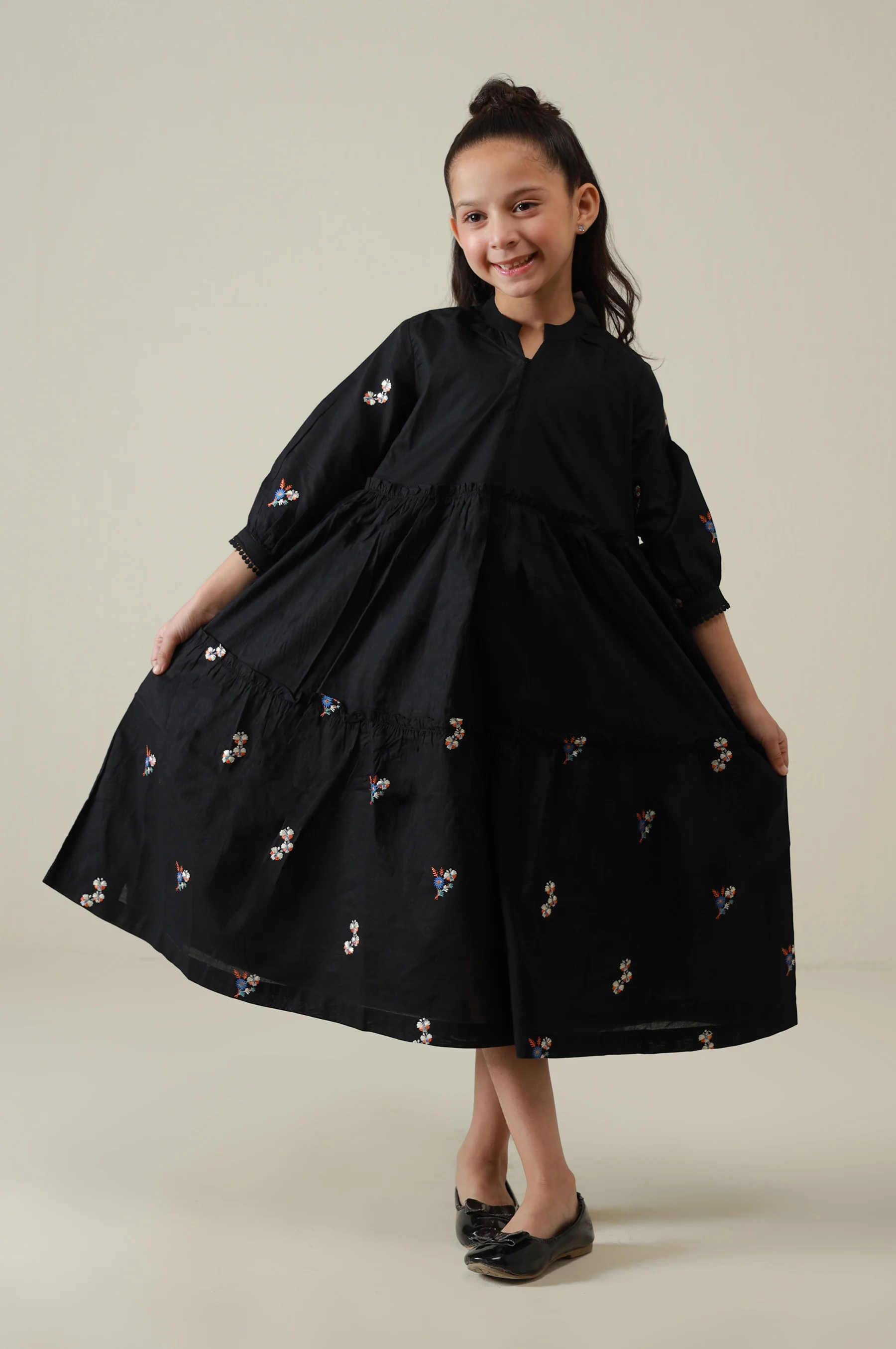 Stitched 1 Piece Embroidered Long Dress - Image 6