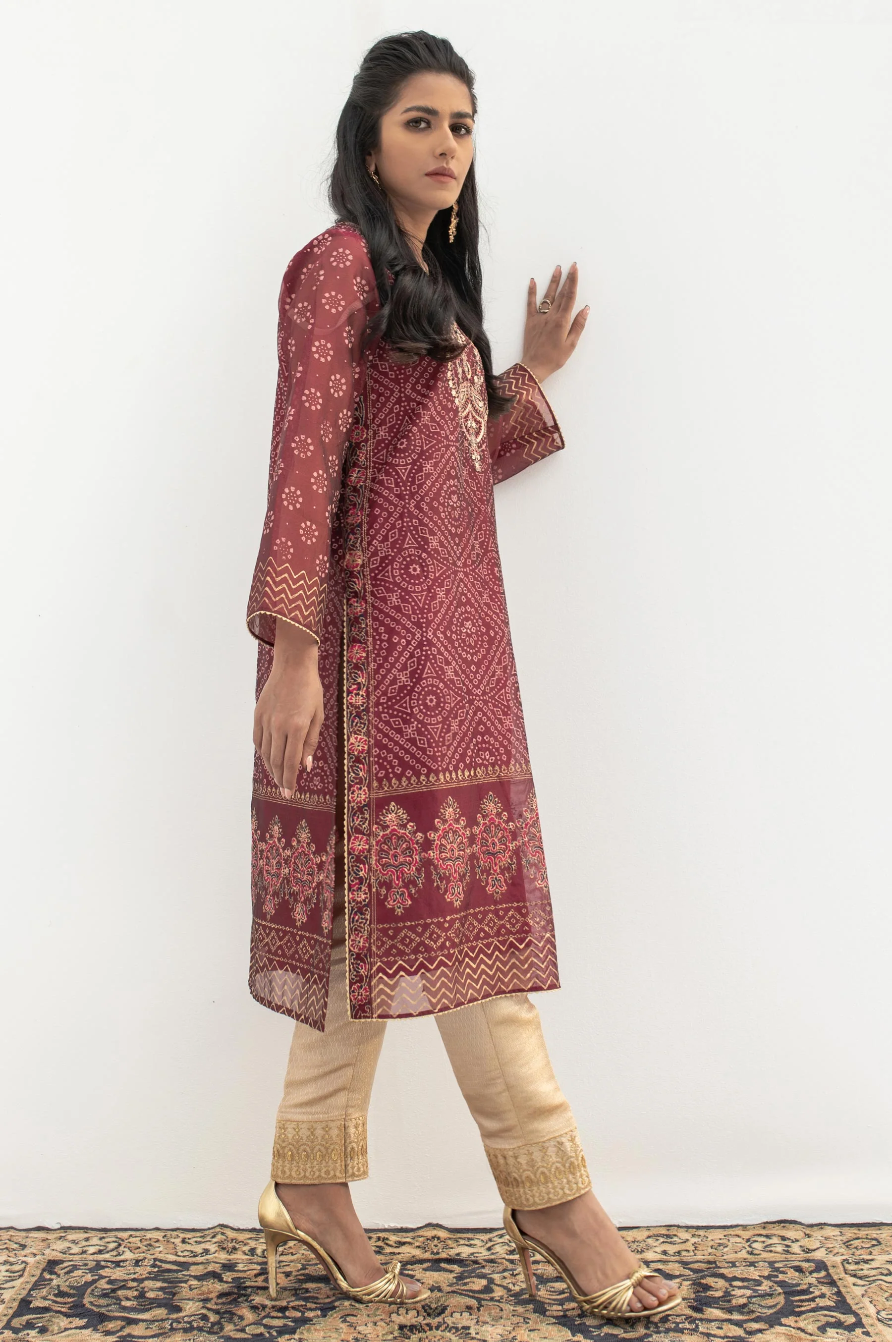 Stitched 1 Piece Block Print + Embroidered Shirt - Image 3