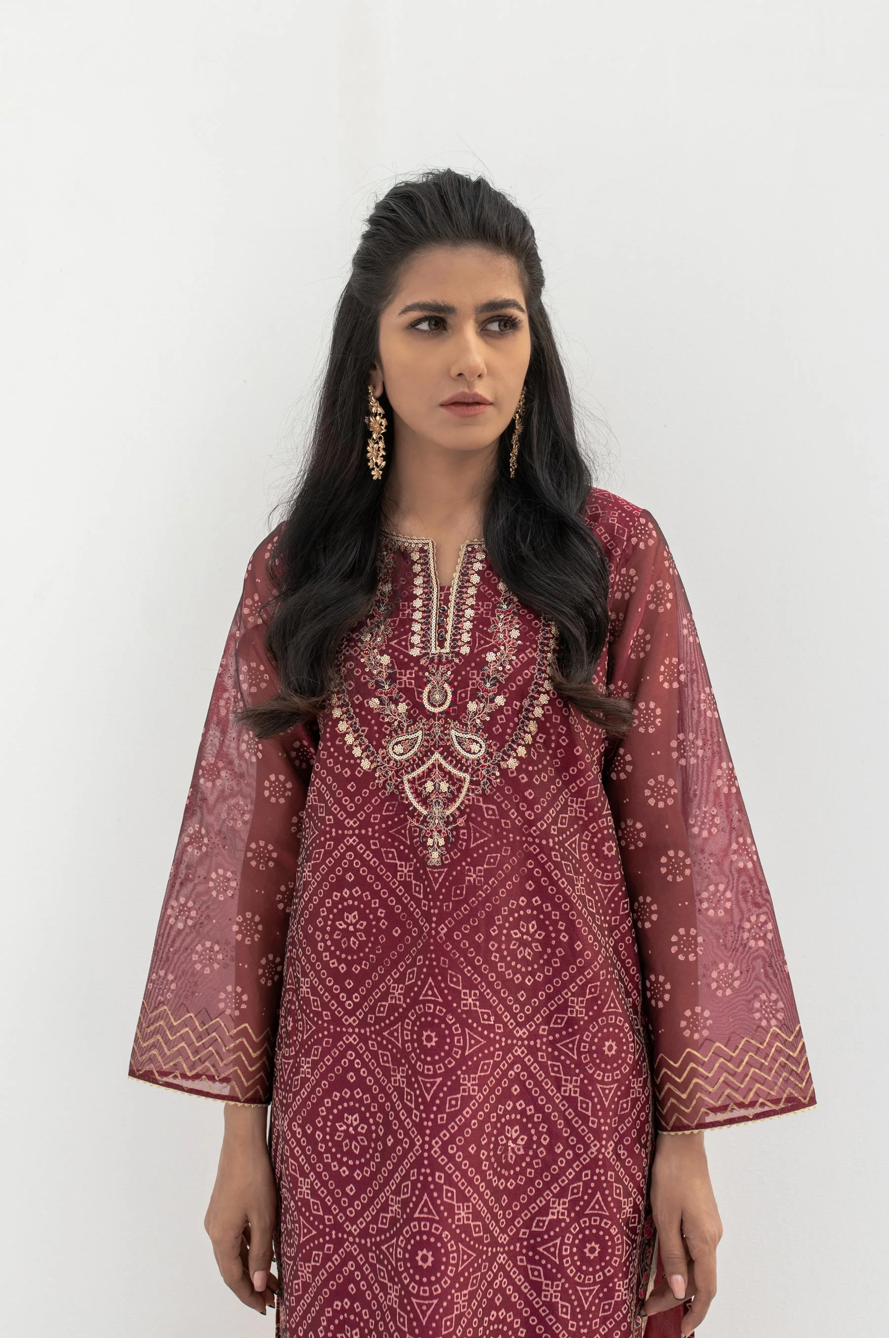 Stitched 1 Piece Block Print + Embroidered Shirt - Image 4