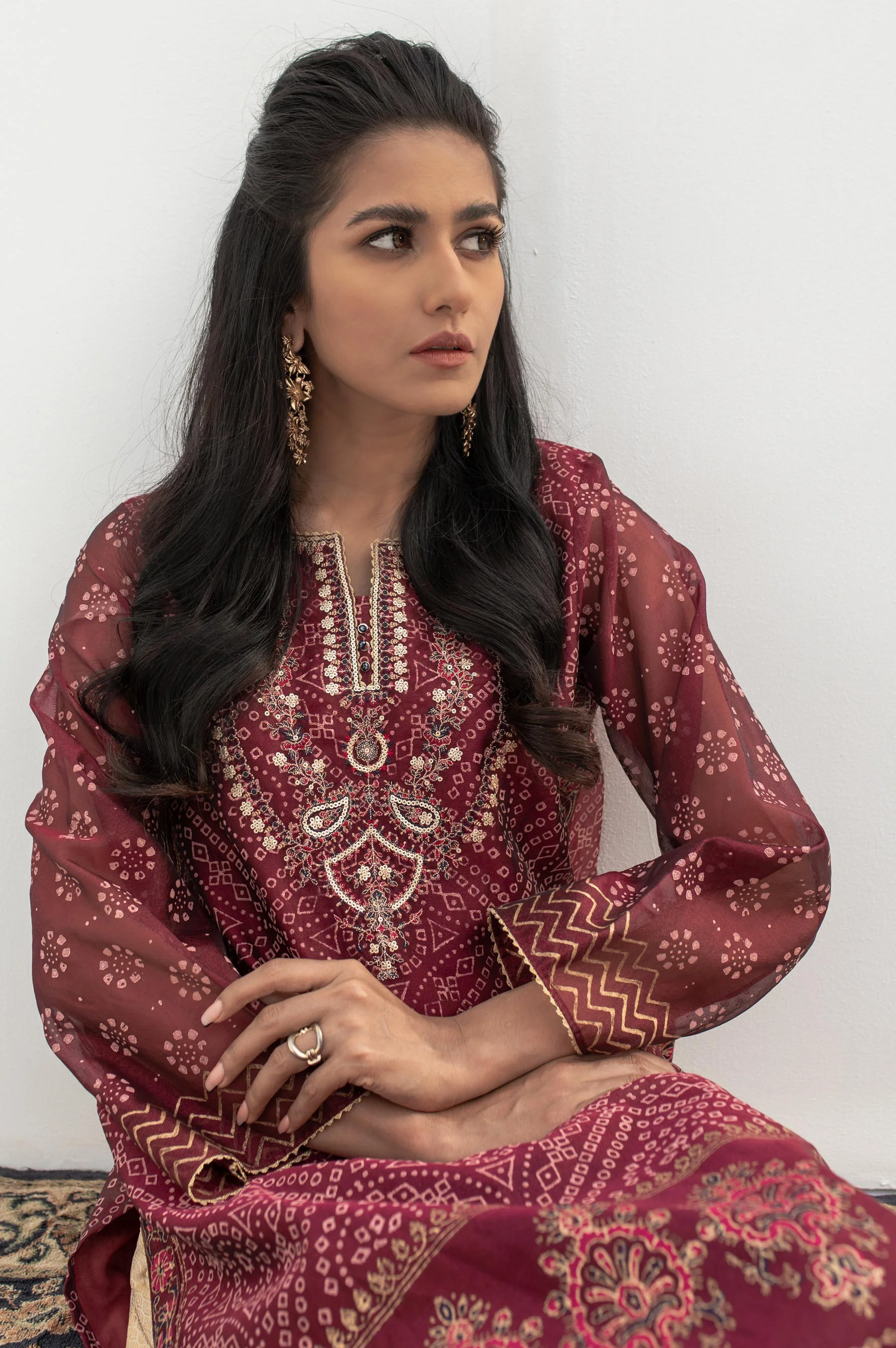 Stitched 1 Piece Block Print + Embroidered Shirt - Image 6