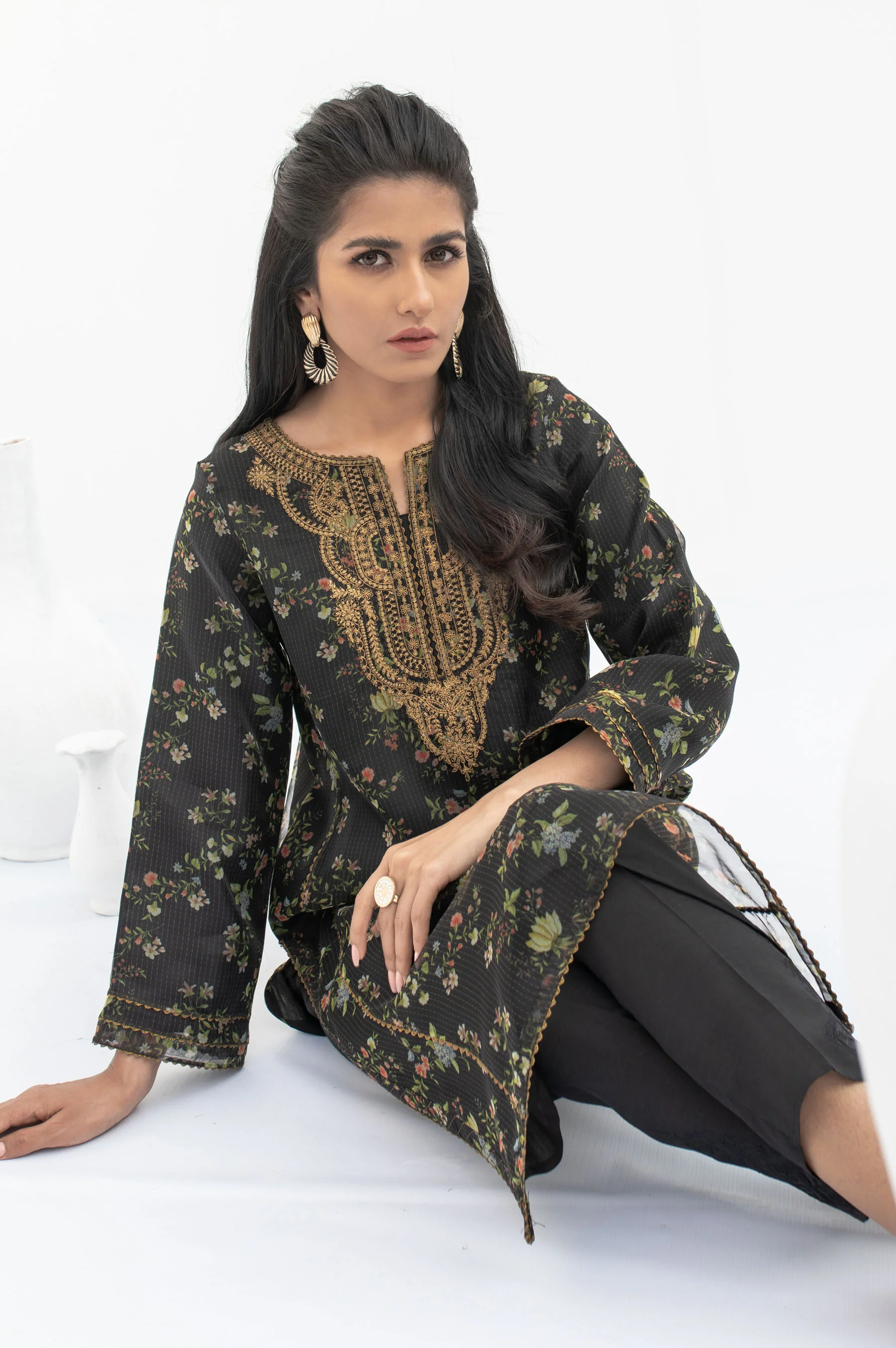 Stitched 1 Piece Digital Print + Embroidered Shirt