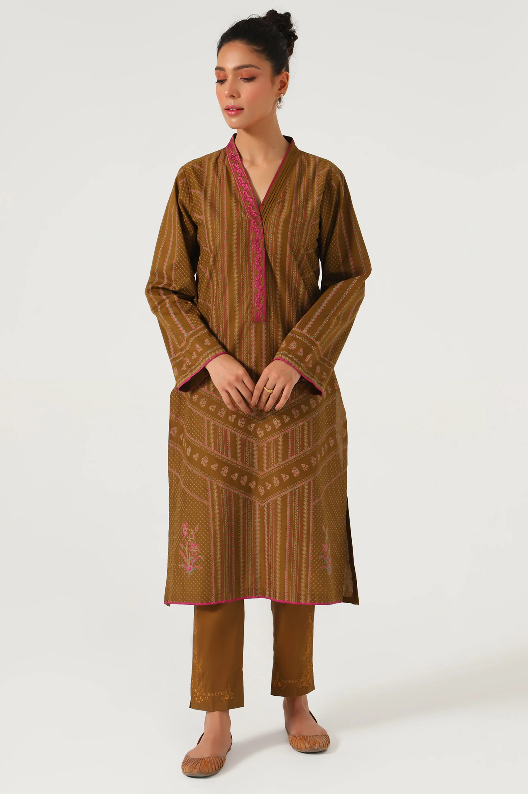Stitched 1 Piece Embroidered Screen Print Shirt - Image 2