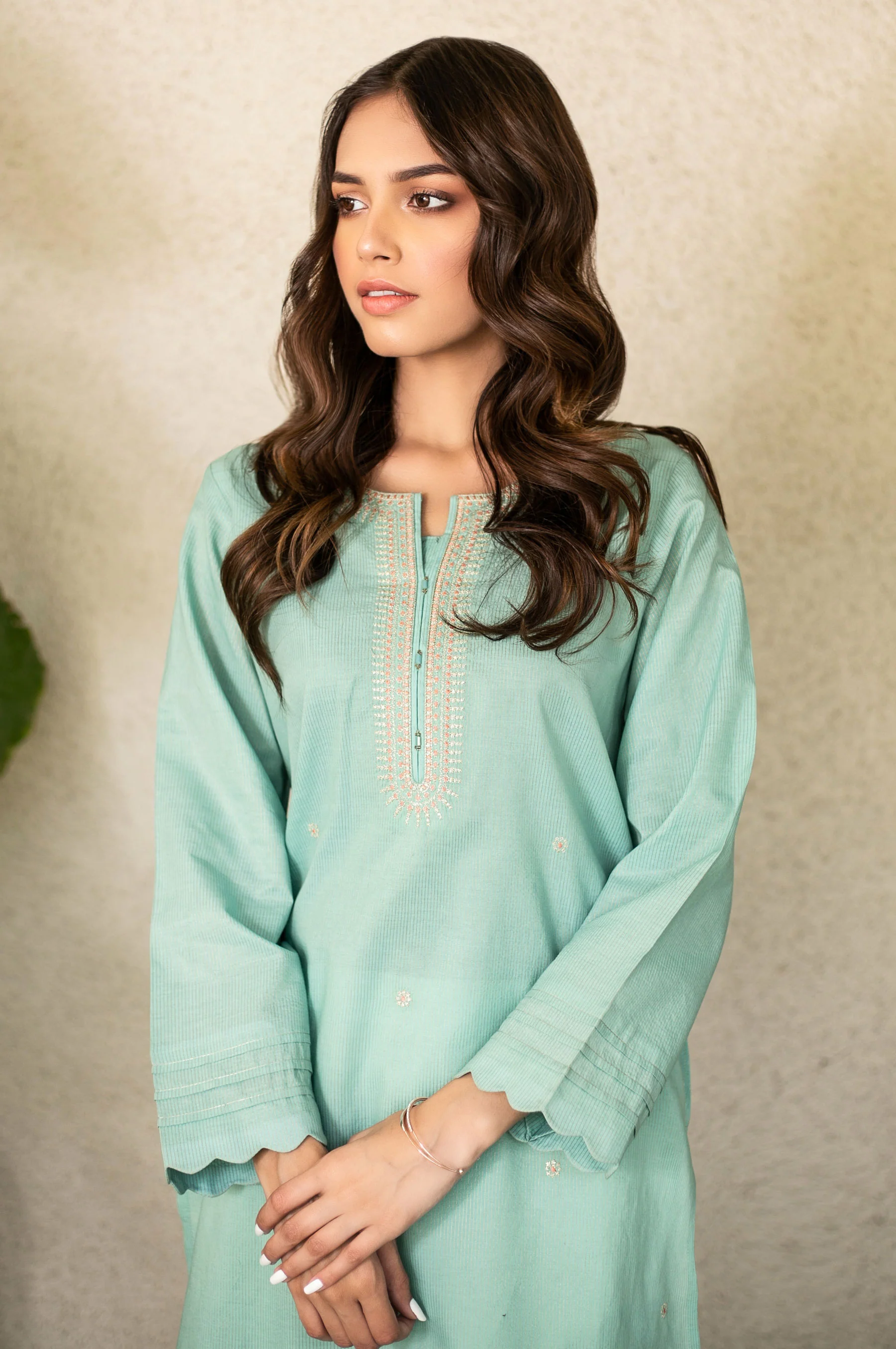 Stitched 1 Piece Embroidered Shirt - Image 3