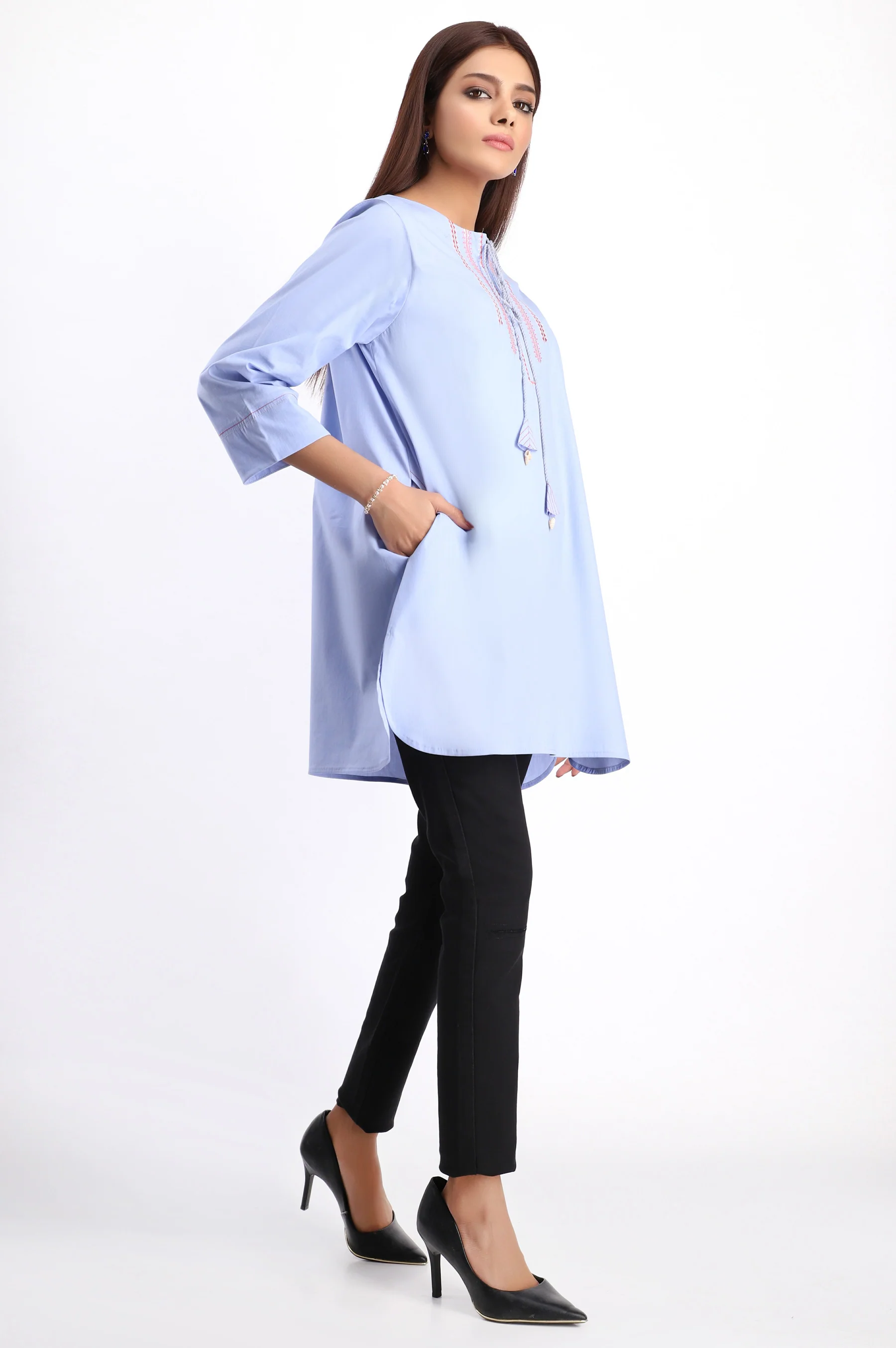 Stitched 1 Piece Embroidered Shirt - Image 3