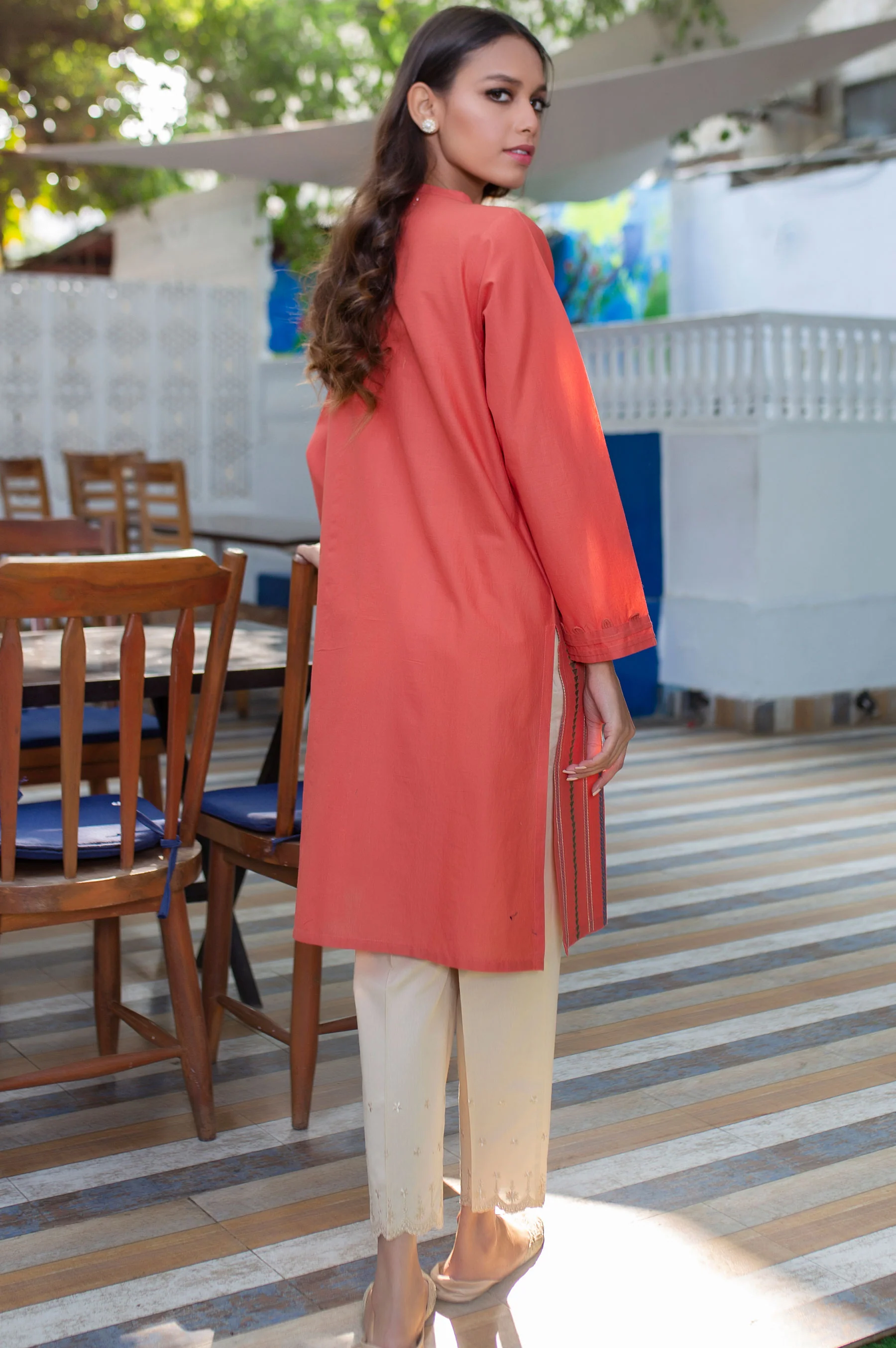 Stitched 1 Piece Embroidered Cambric Shirt - Image 3