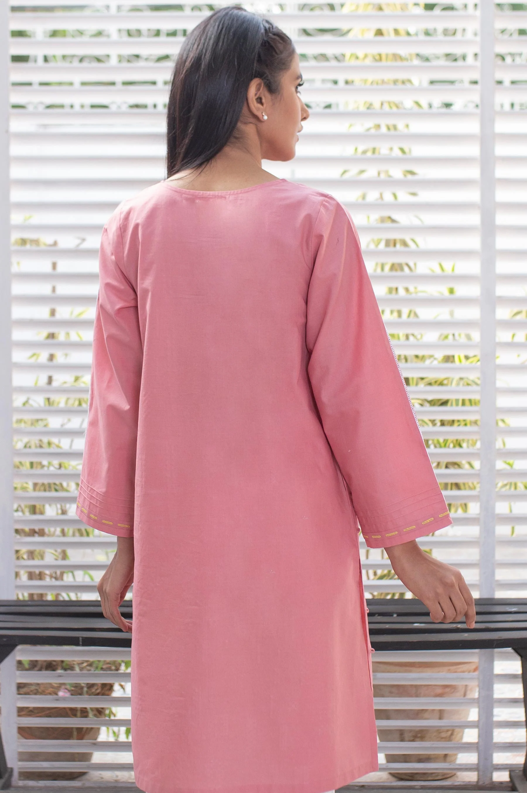 Stitched 1 Piece Embroidered Cambric Shirt - Image 2