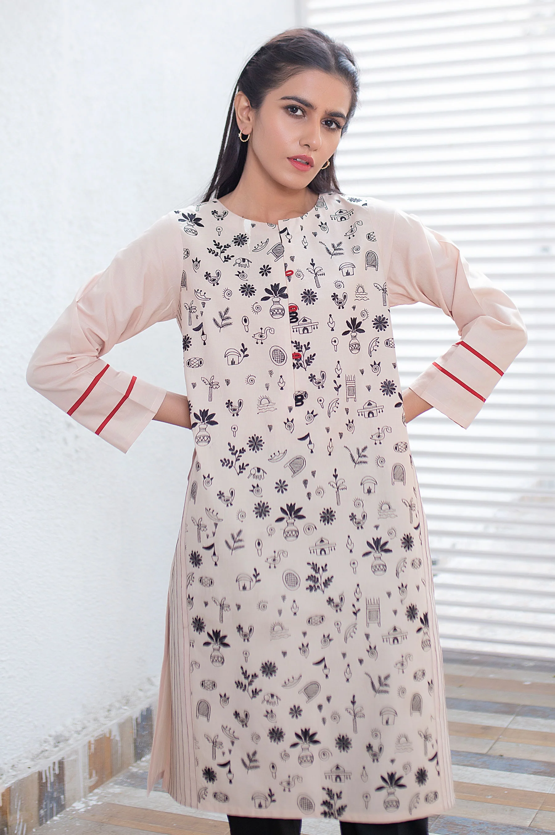 Stitched 1 Piece Embroidered Cambric Shirt