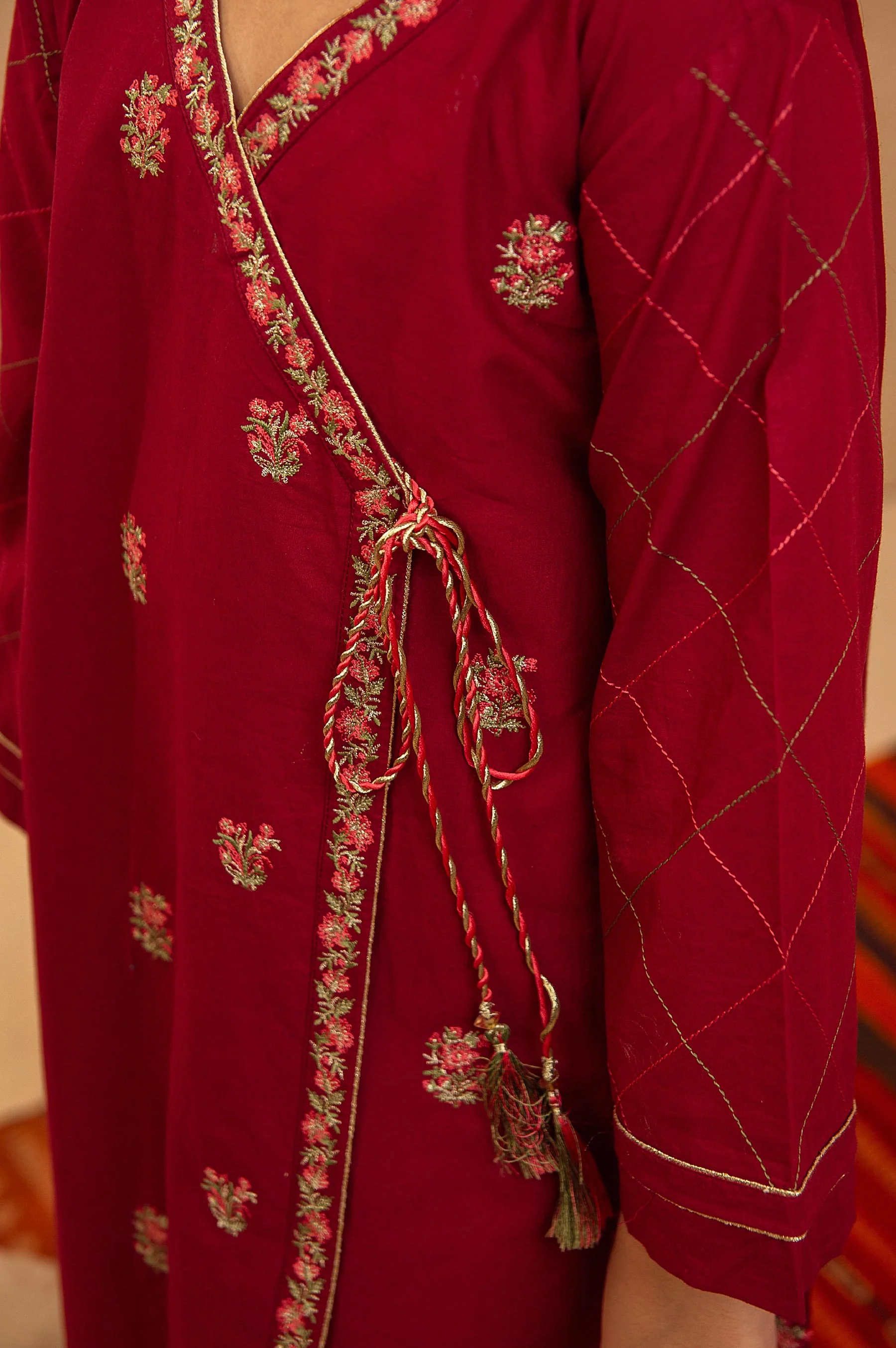 stitched 1 Piece Embroidered Shirt - Cotton - Image 5