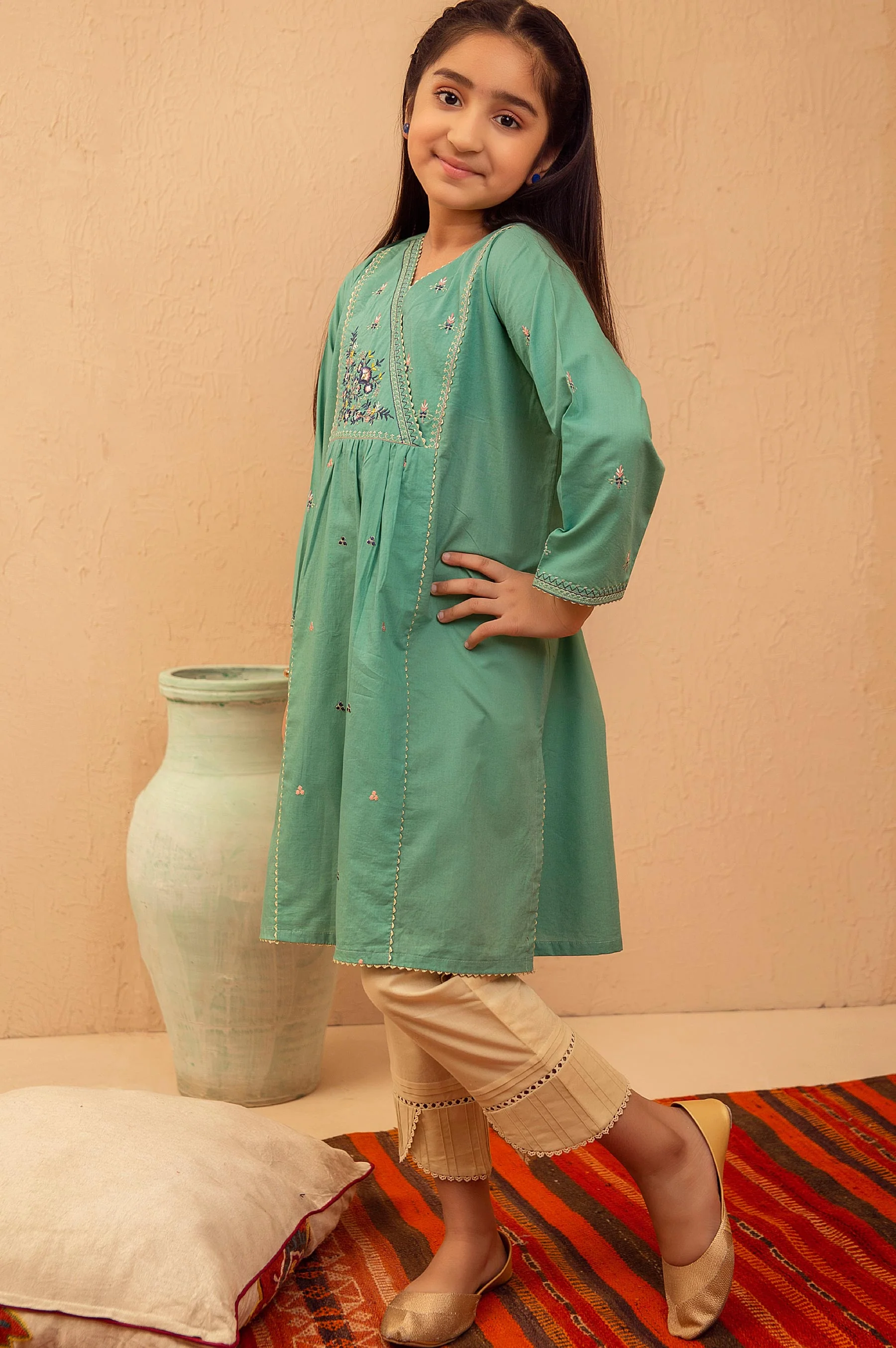 stitched 1 Piece Embroidered Shirt - Cotton - Image 2