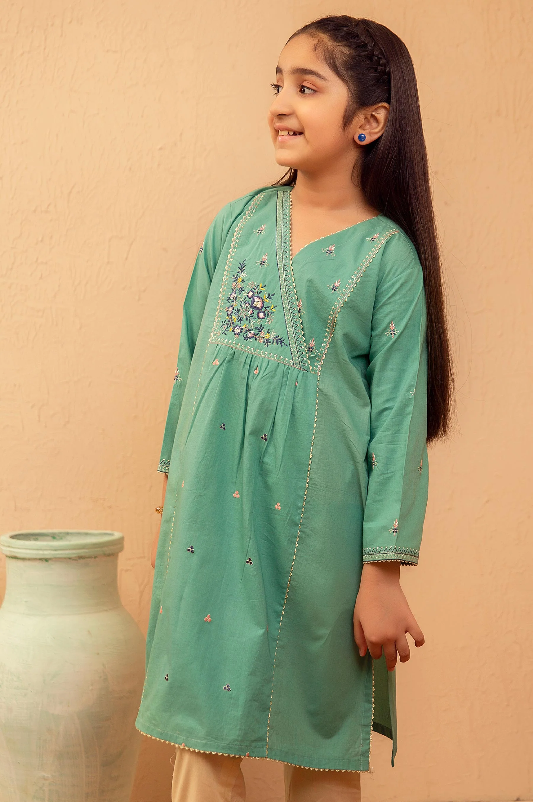 stitched 1 Piece Embroidered Shirt - Cotton - Image 3