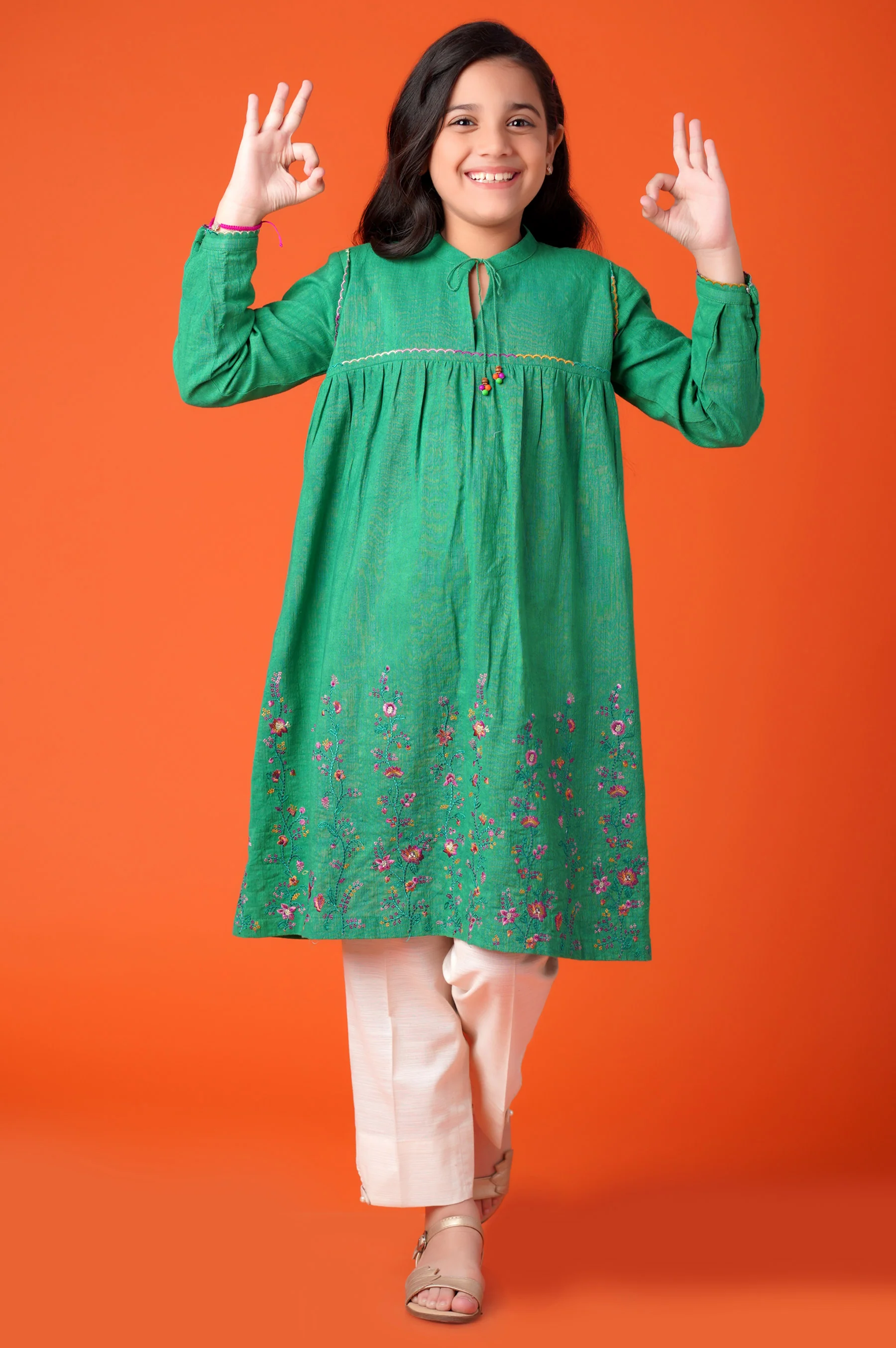 Stitched 1 Piece Embroidered Khaddar Shirt - Image 3