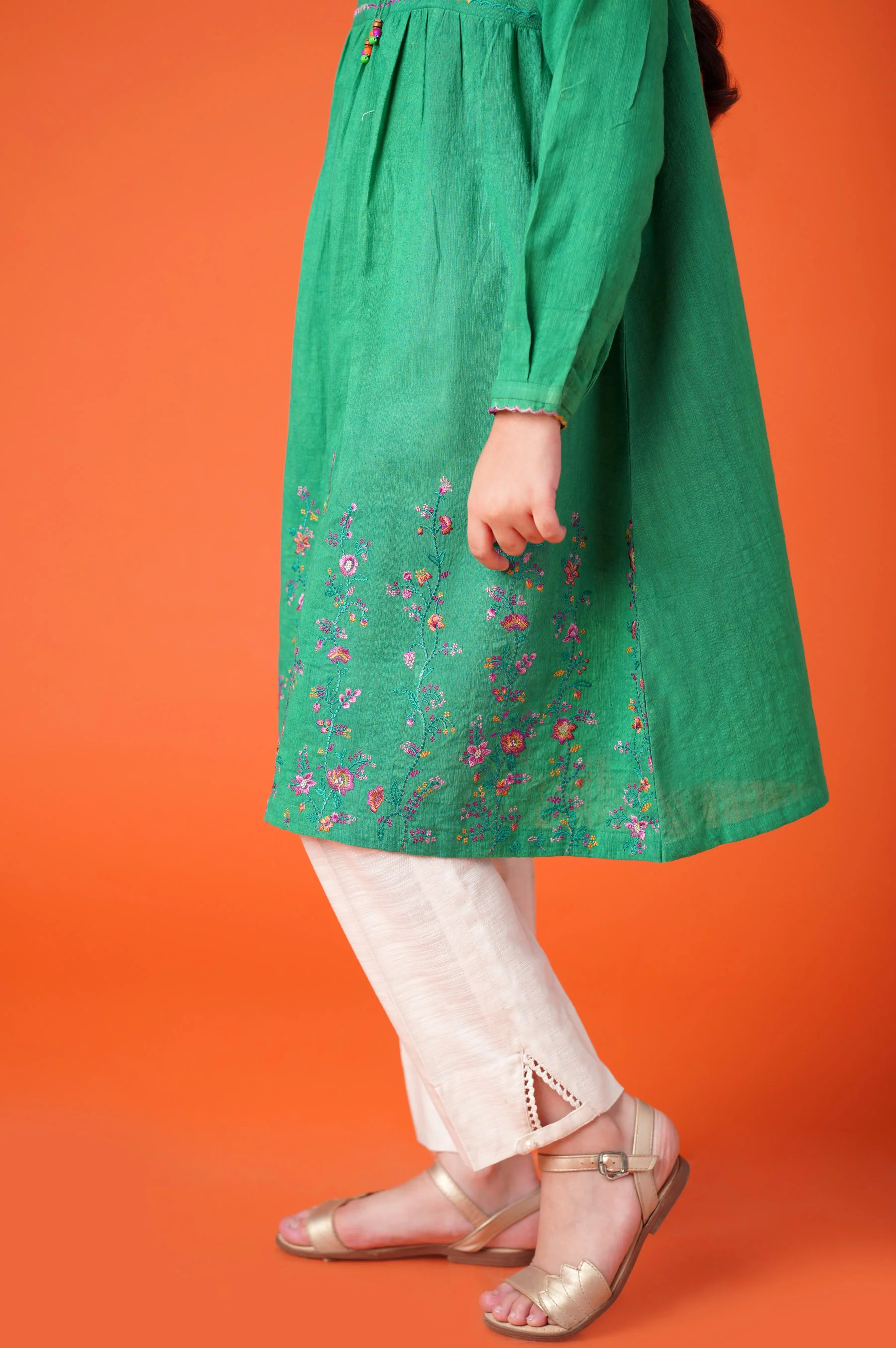 Stitched 1 Piece Embroidered Khaddar Shirt - Image 4