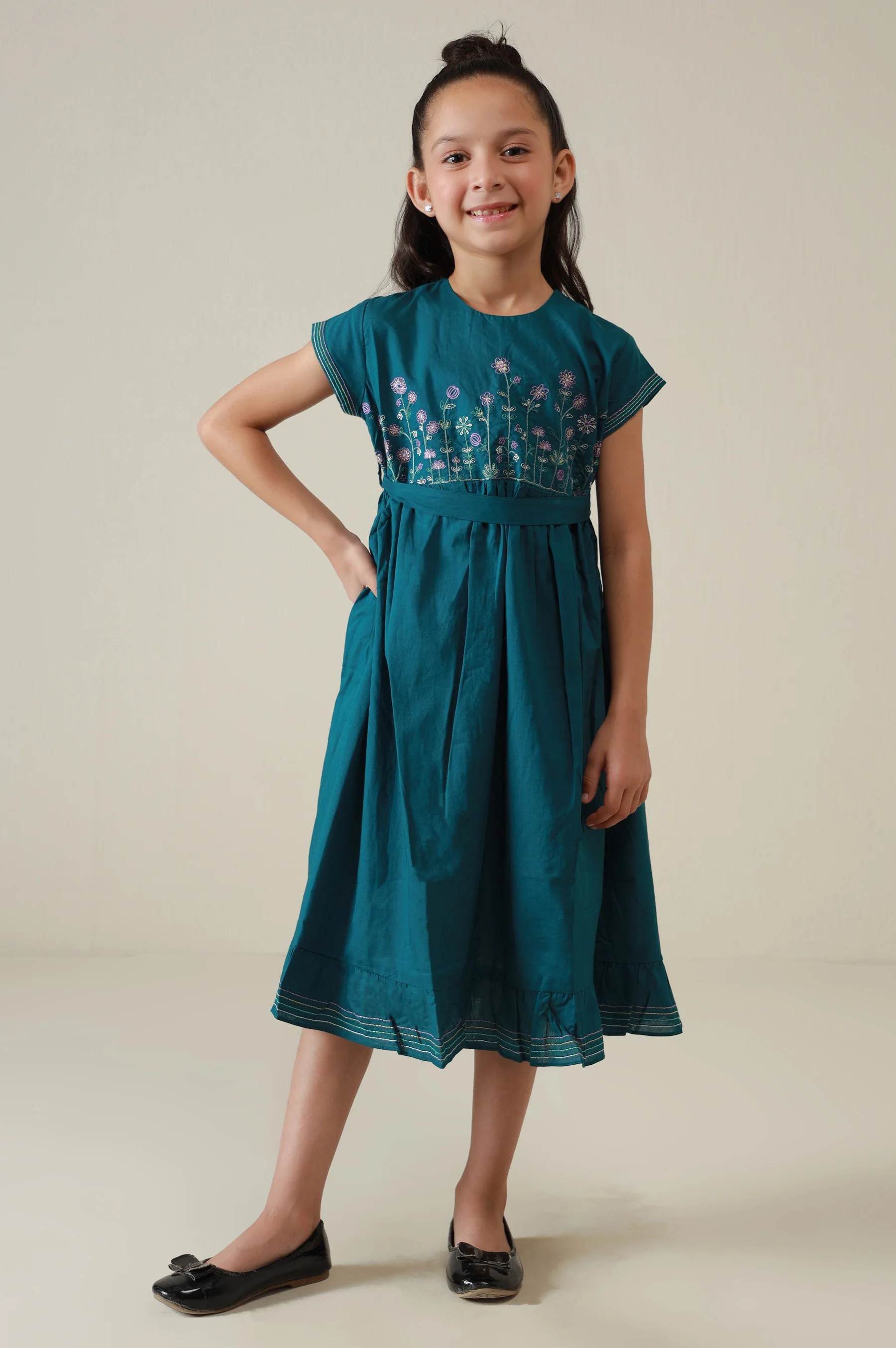 Stitched 1 Piece Embroidered Cambric Shirt - Image 4