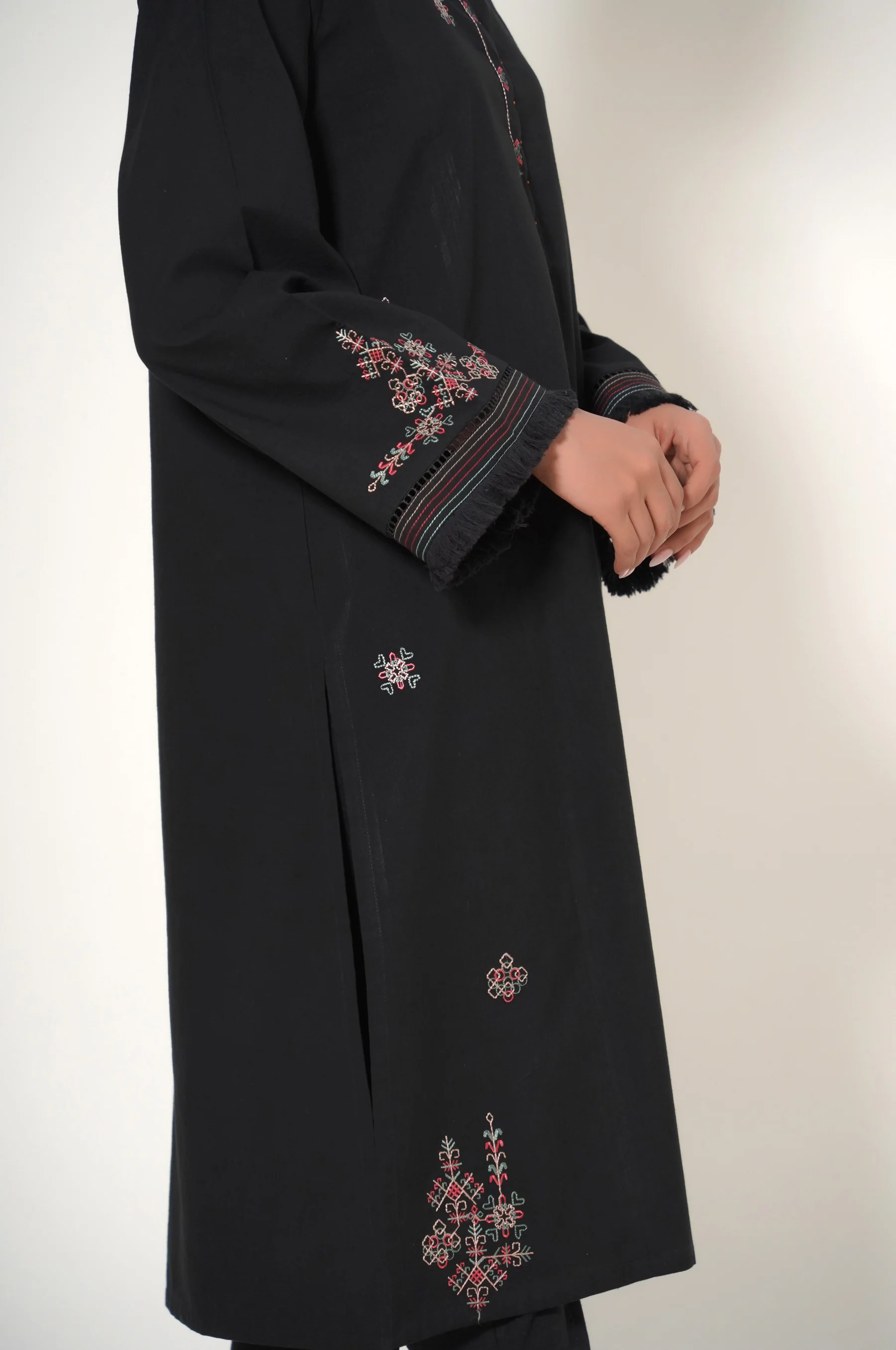 Stitched 1 Piece Embroidered Slub Cambric - Image 3
