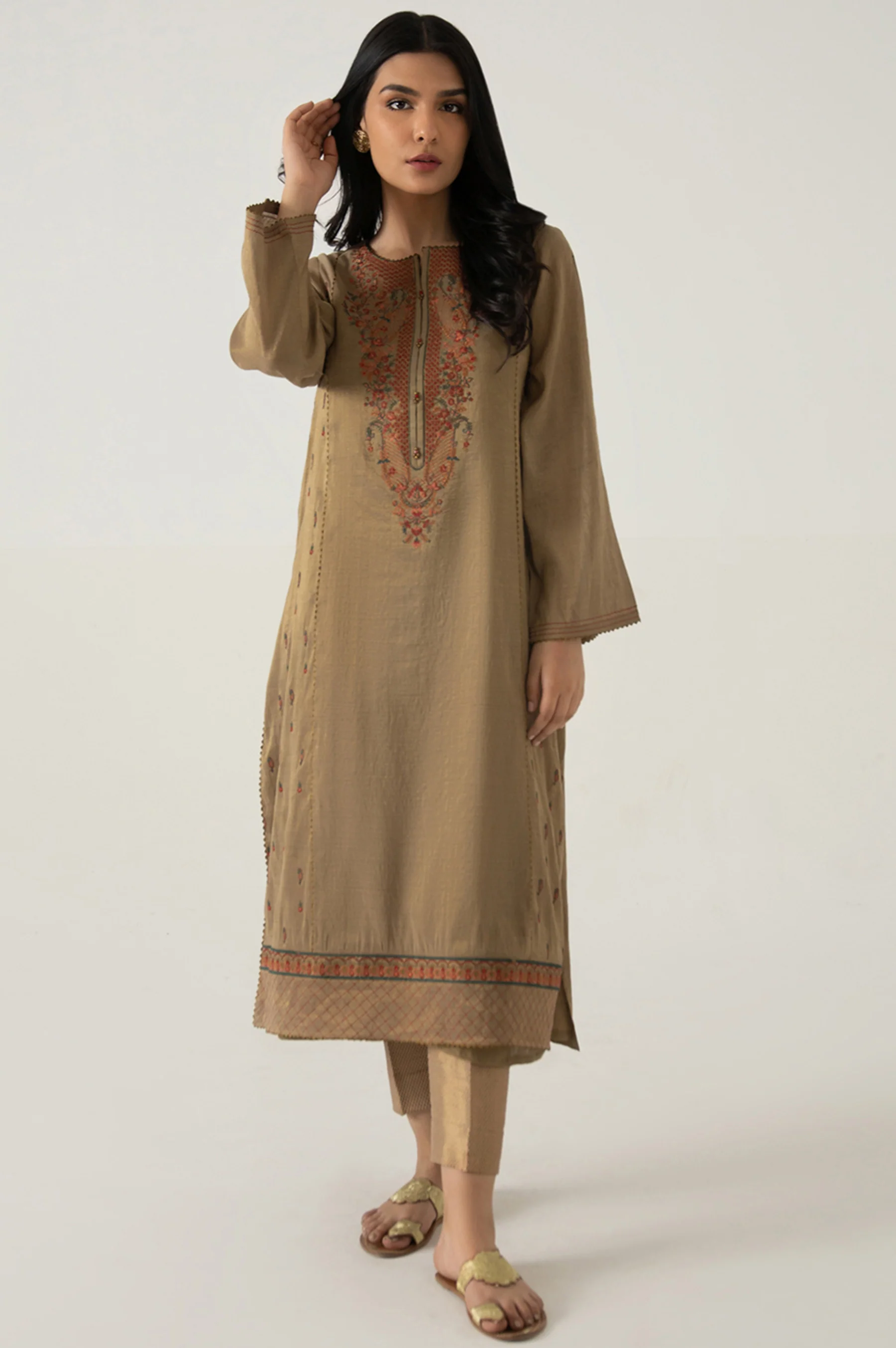 Stitched 1 Piece Staple Maysuri Embroidered Shirt