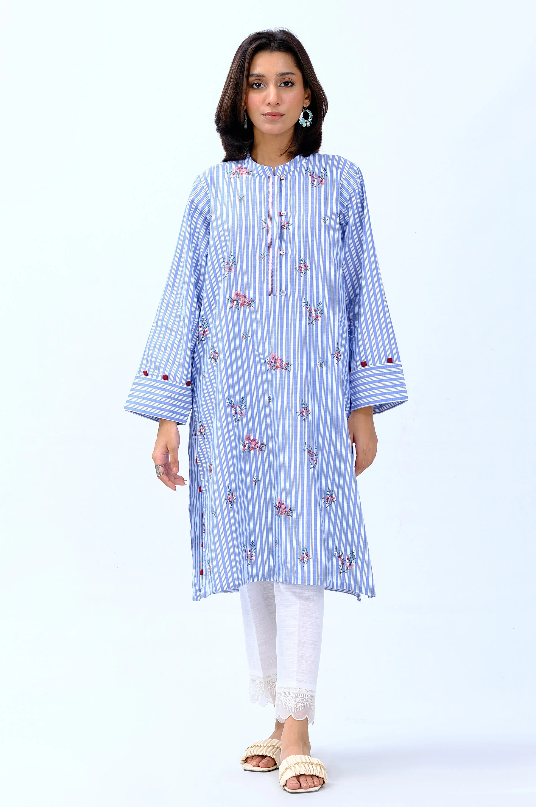 Stitched 1 Piece Embroidered YarnDyed Shirt